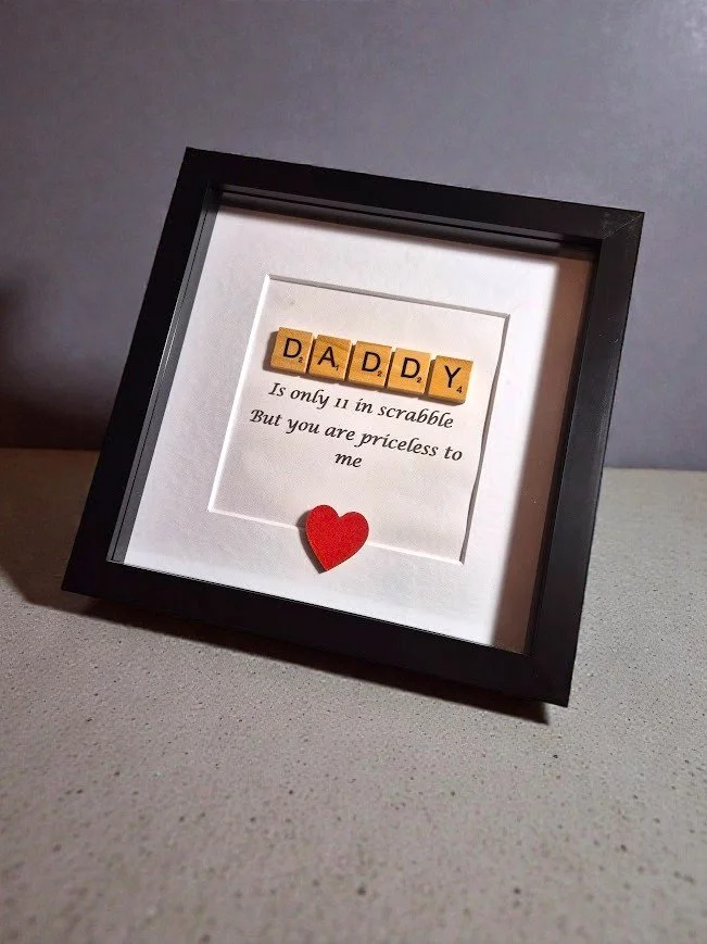 Daddy Handcrafted Scrabble Letter Frame (Black) – Ex-Display Model