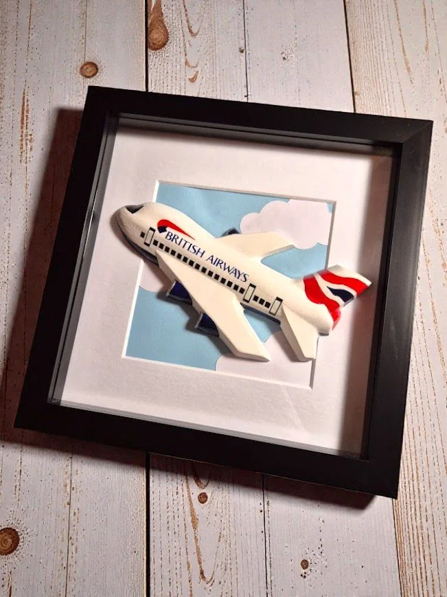British Airways Hand-Painted Aircraft Frame (Black) – Ex-Display Model