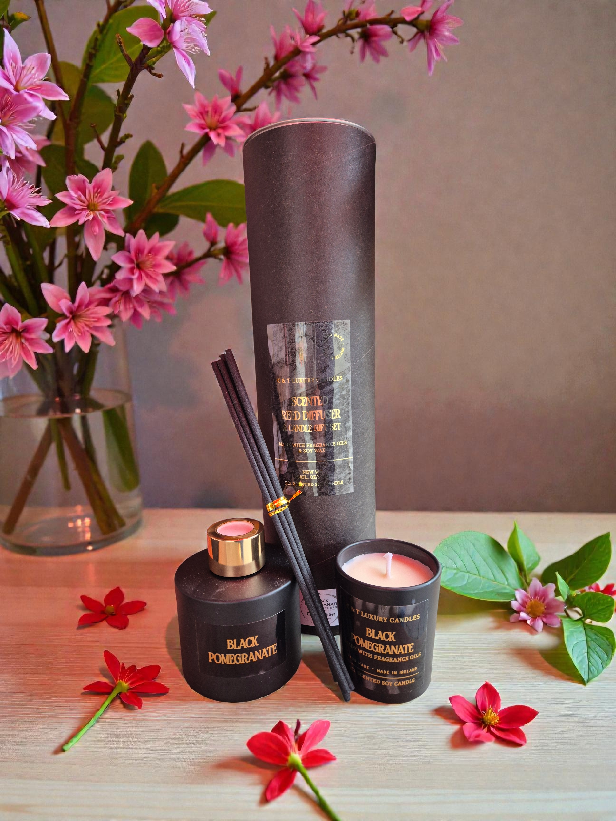 Black Pomegranate 100ml Diffuser & 9cl Candle Gift Set