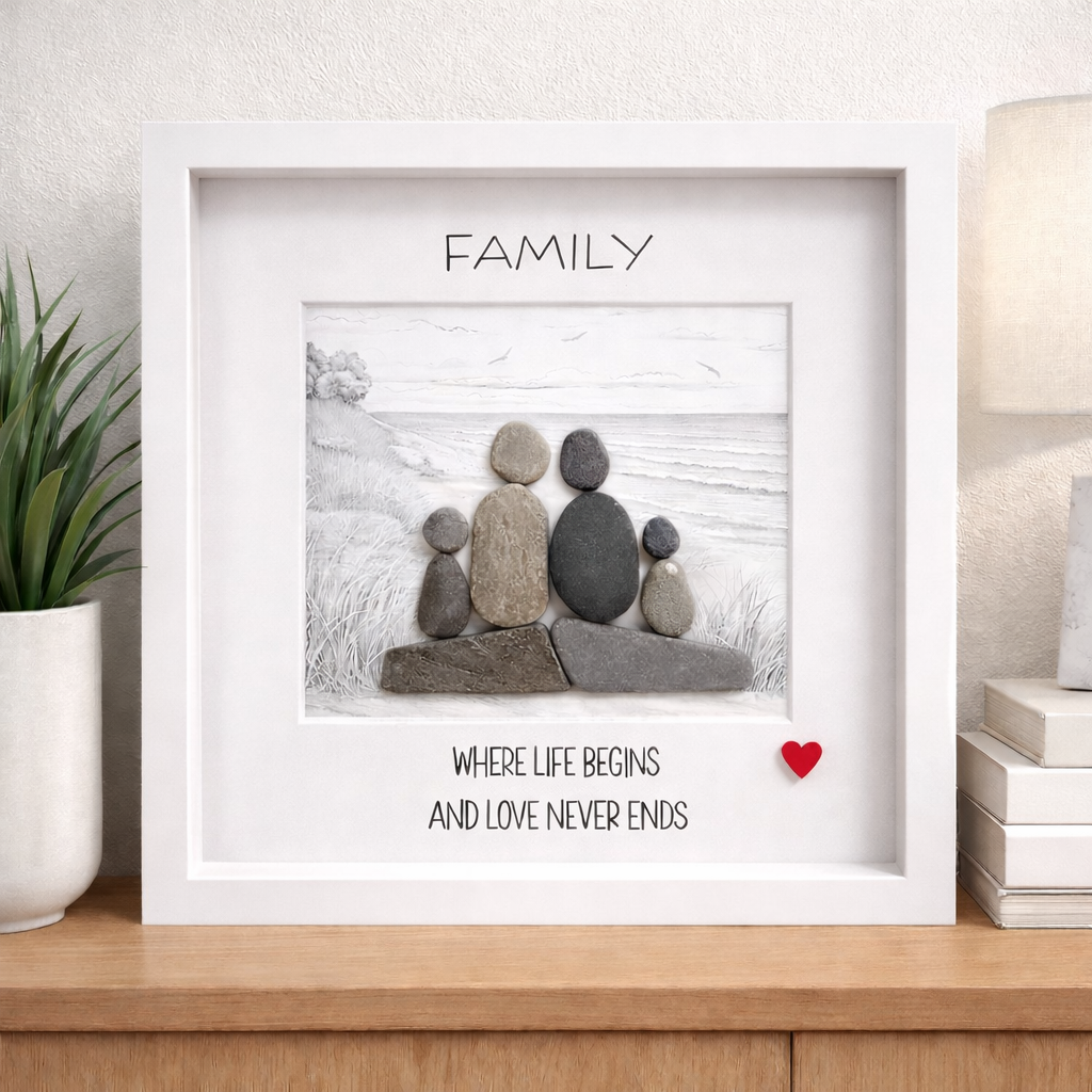 Family - Pebble Art Frame