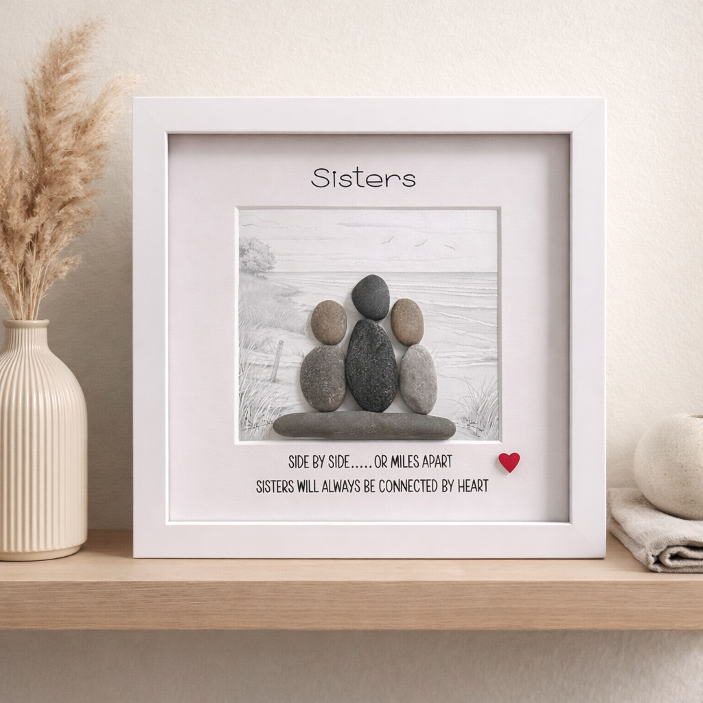 Sisters - Pebble Art Frame