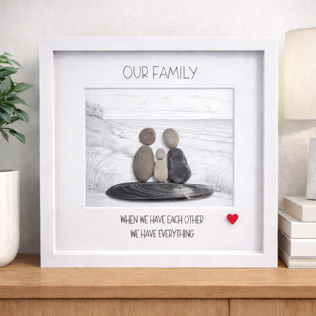 Our Family - Pebble Art Frame