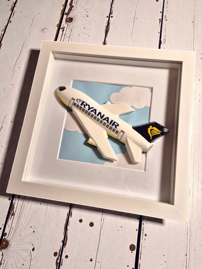 Ryanair Hand-Painted Aircraft Frame (White) – Ex-Display Model
