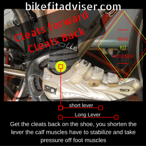 moving cleats back cycling shoes