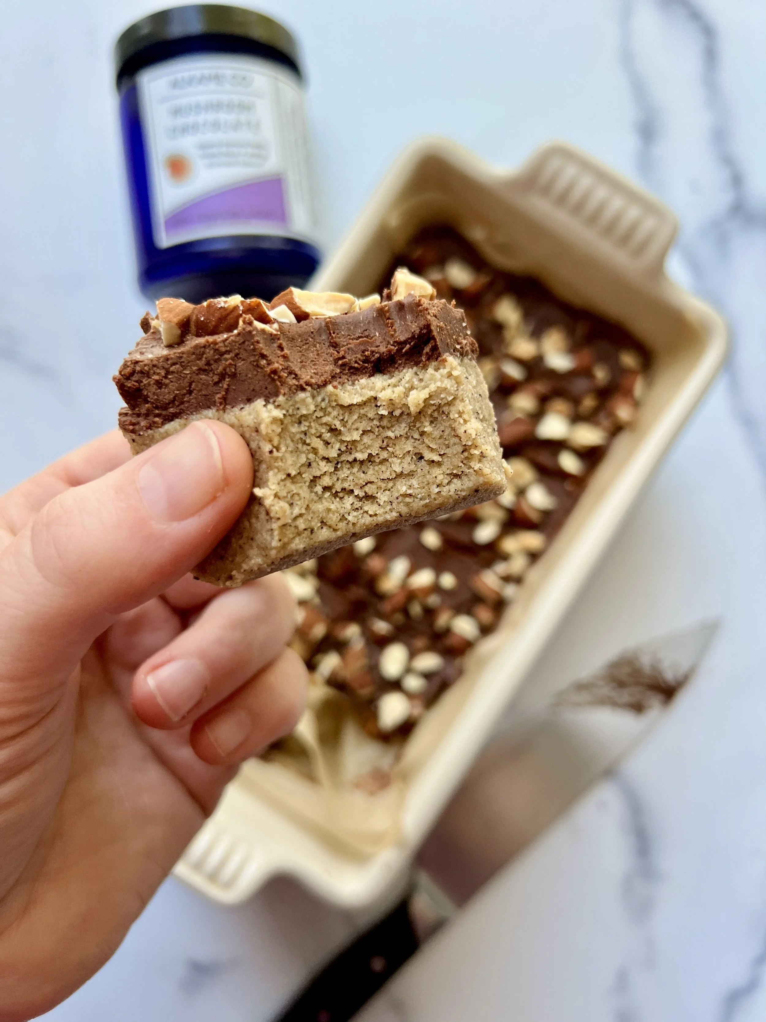 Tahini Mocha Cookie Dough Fudge Bars