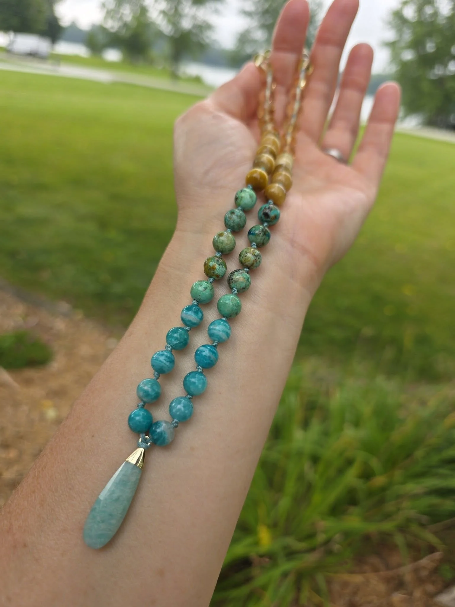 Amazonite Teardrop Necklace