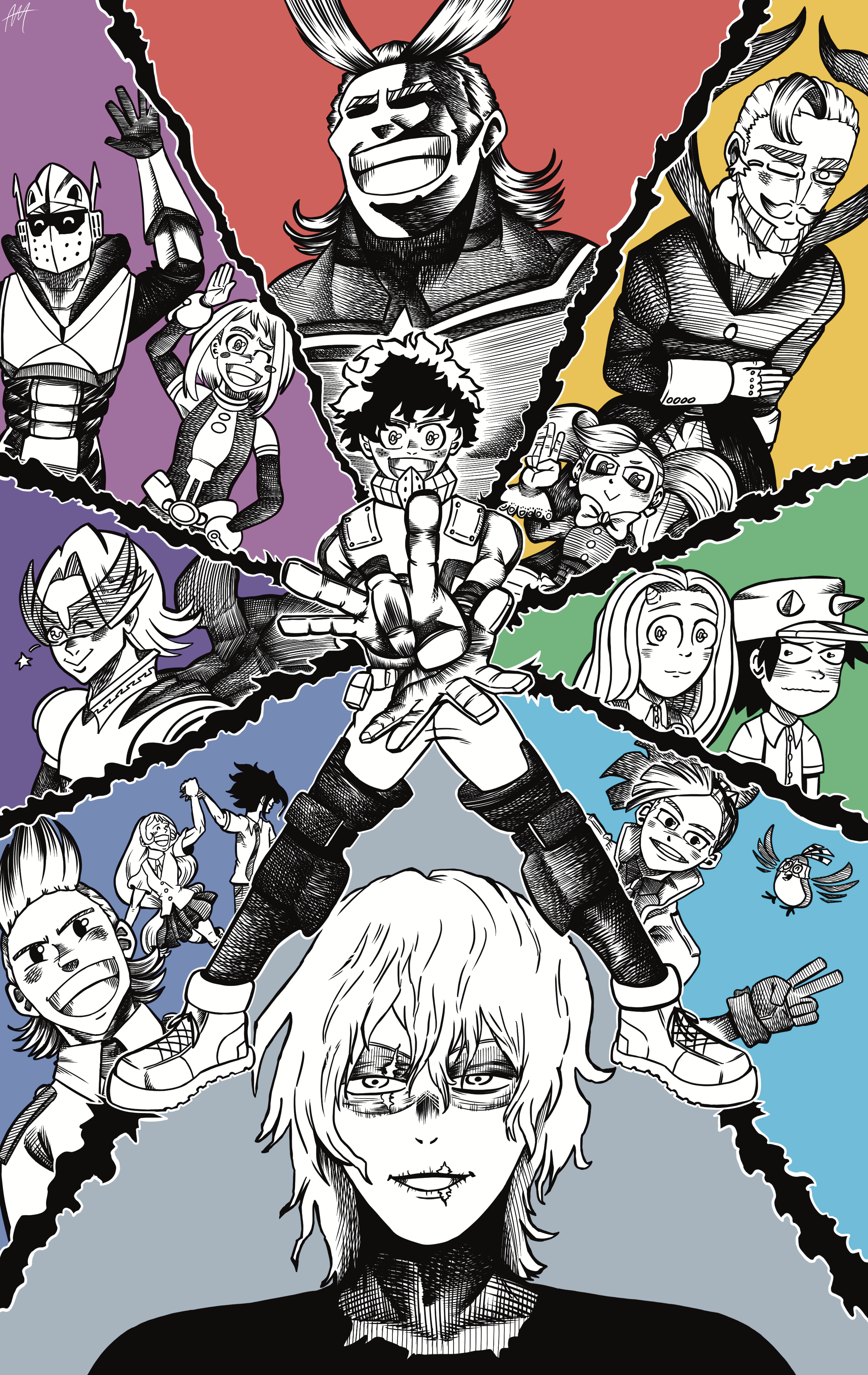My Hero Academia Crosshatching