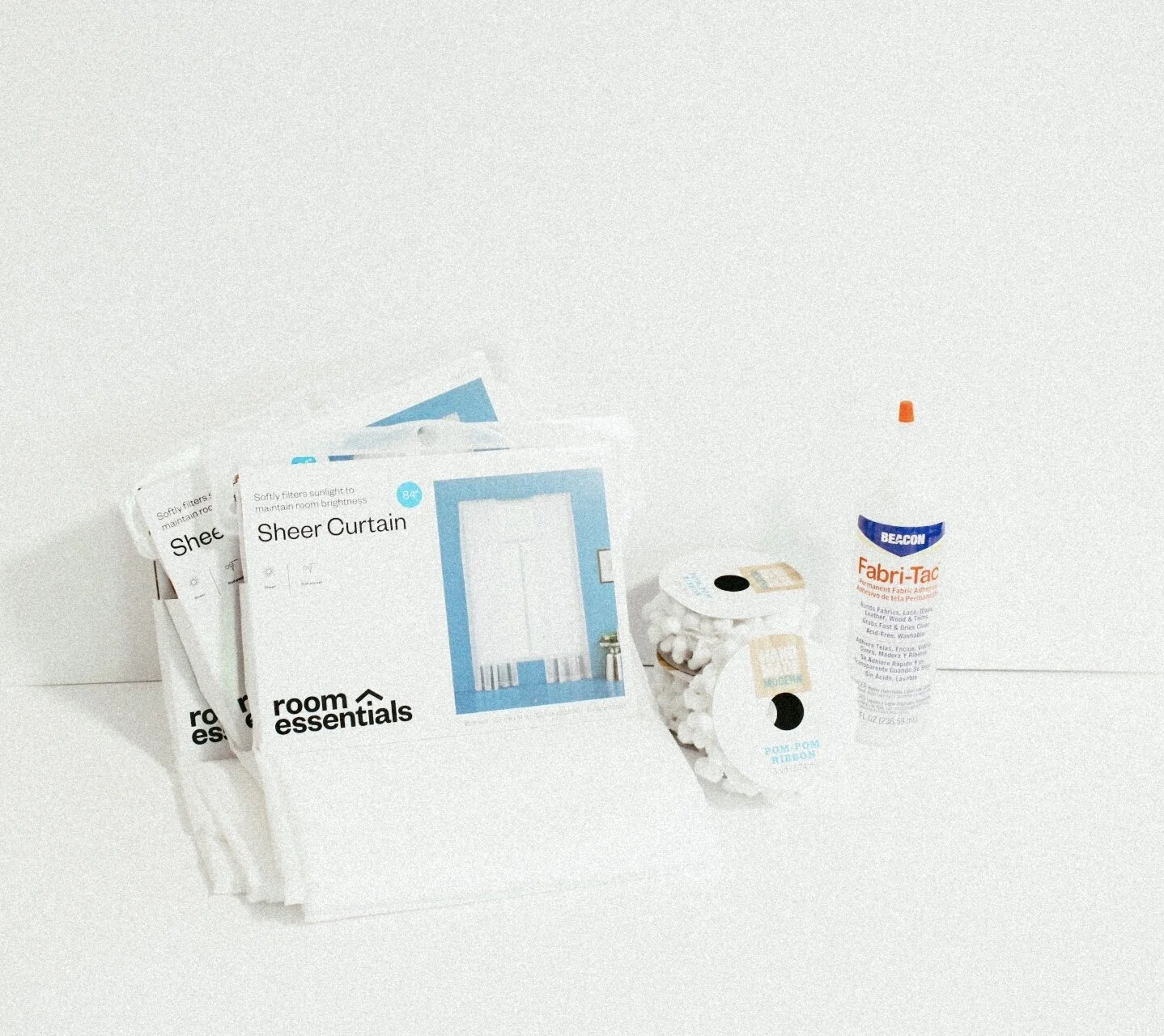 DIY No Sew Pom Pom Curtains 