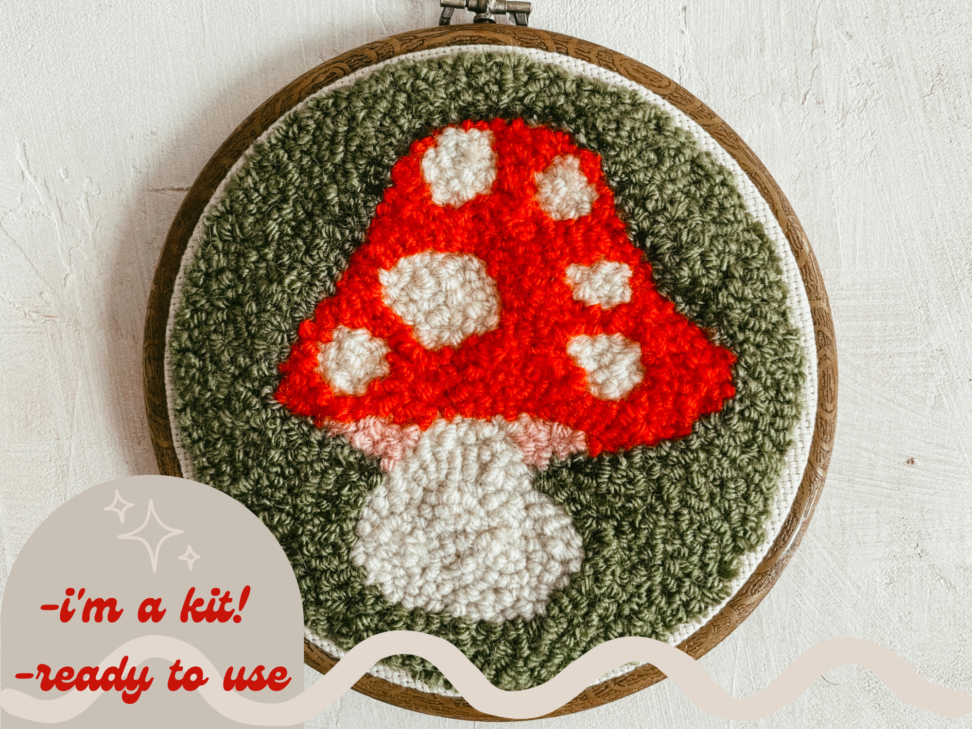 DIY punch needle kit | mushroom | craft kit | crafty gift | rug hooking |  beginner — Homebody DIY