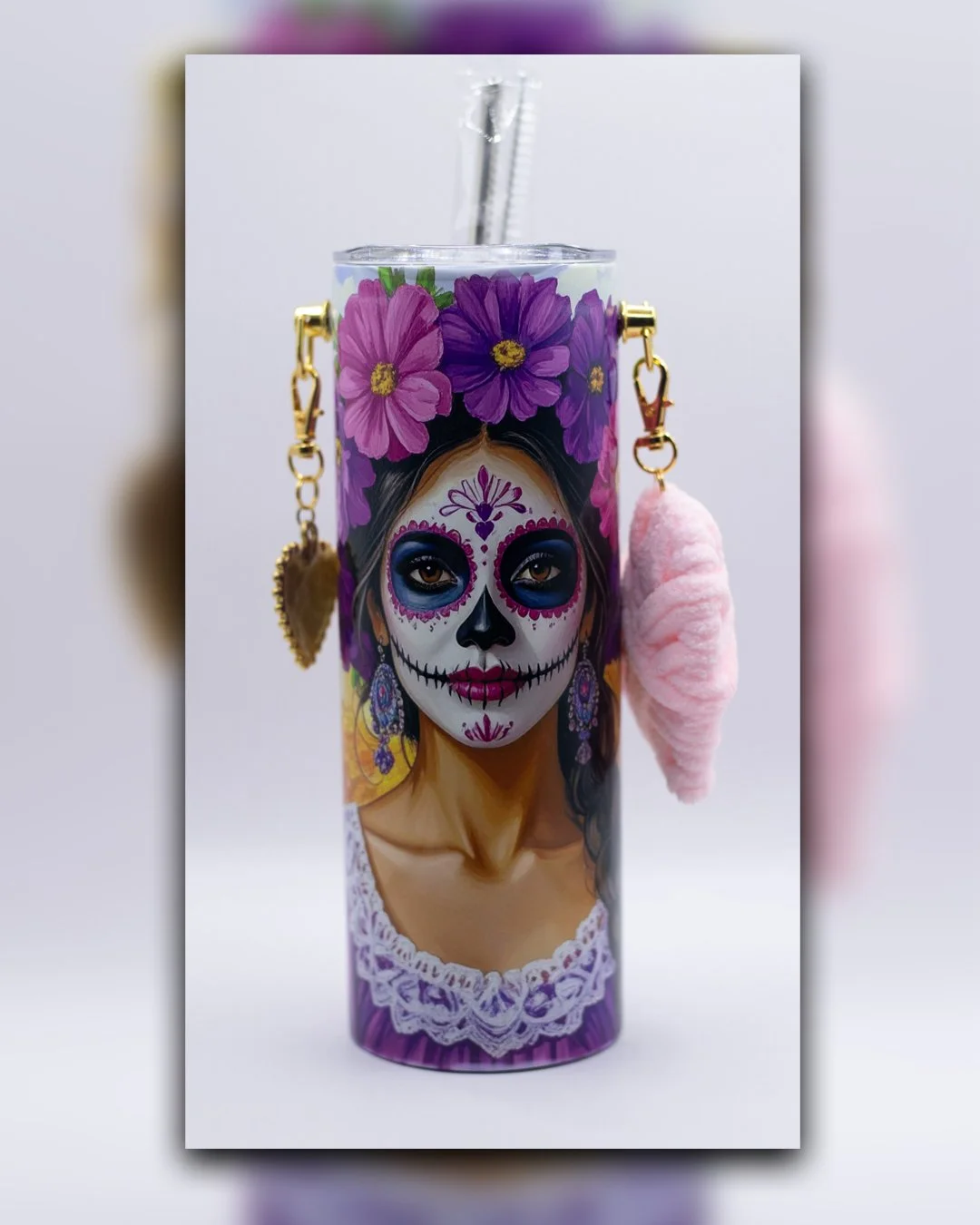 Day of the Dead Tumbler with Straw