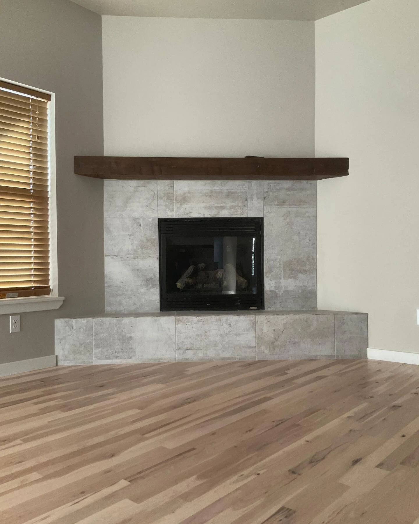 Fire place in an interior home remodel we did this winter. We also had new hickory hardwood  floors installed