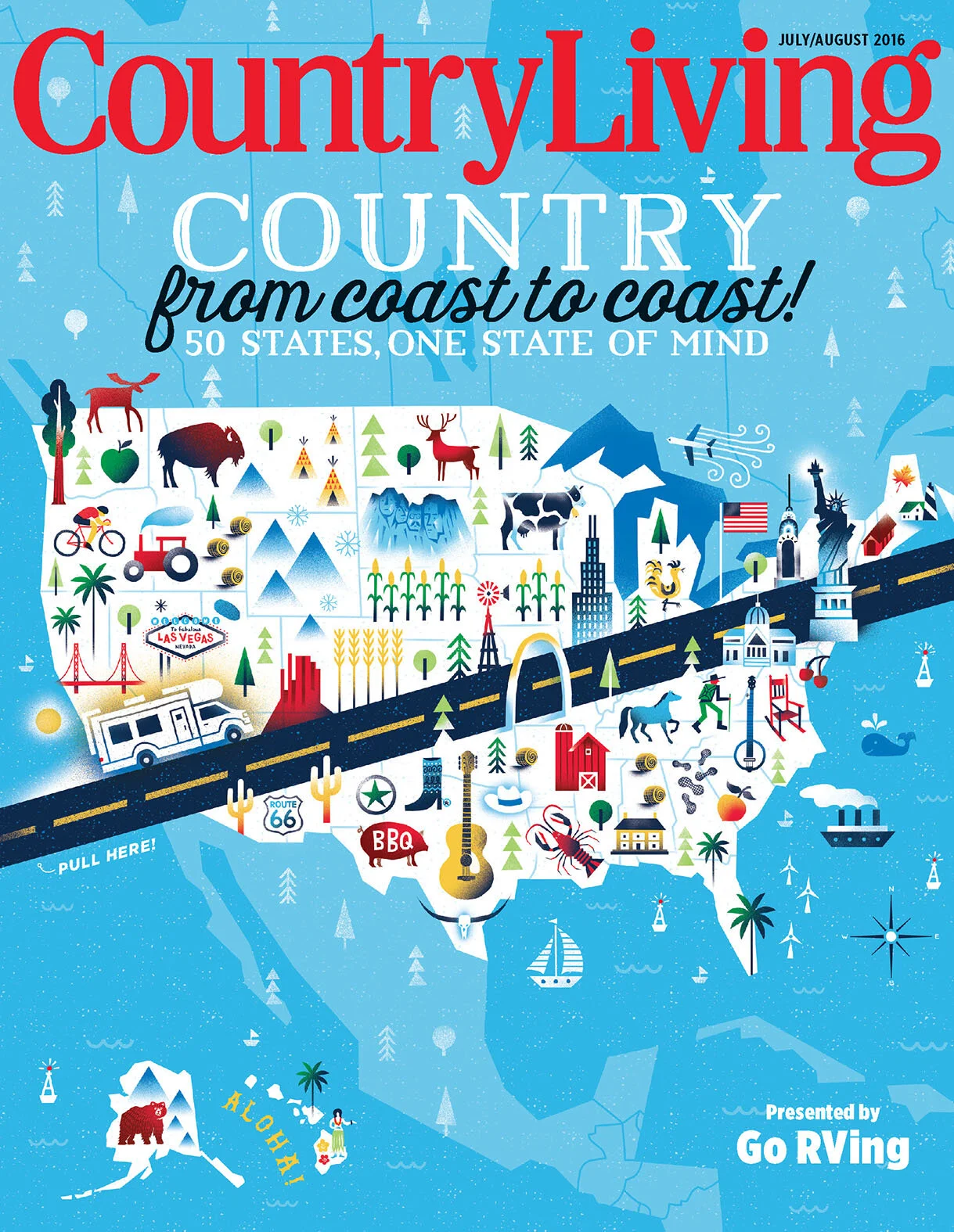 Country Living // July-August 2017 // Creative Direction, Art Direction and Design // Illustration Michael Mullan