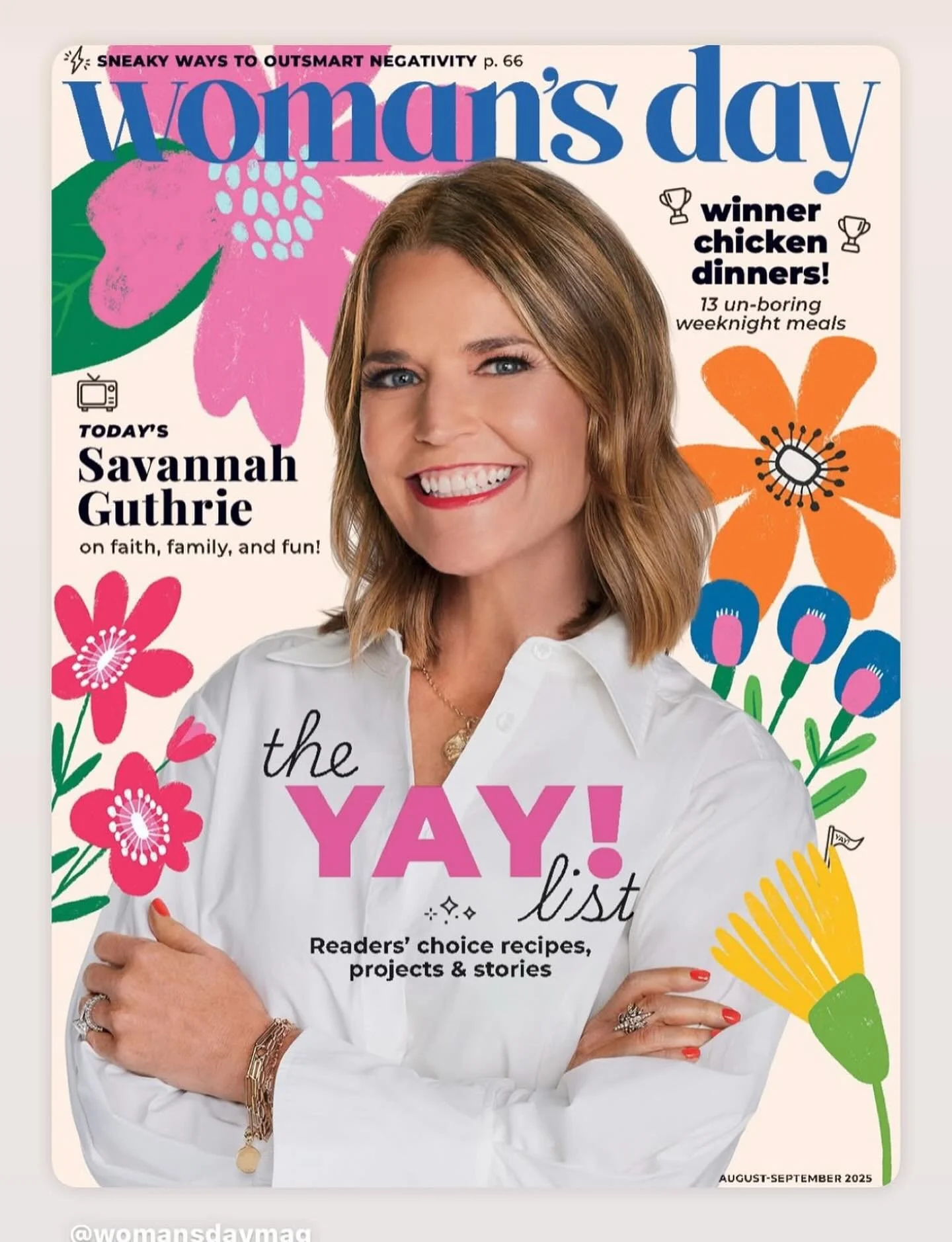 I have been designing for @womansdaymag  for a few months and have been having so much fun I haven&rsquo;t shared a single thing yet! Take a peek at the latest cover I designed for the August-September issue.