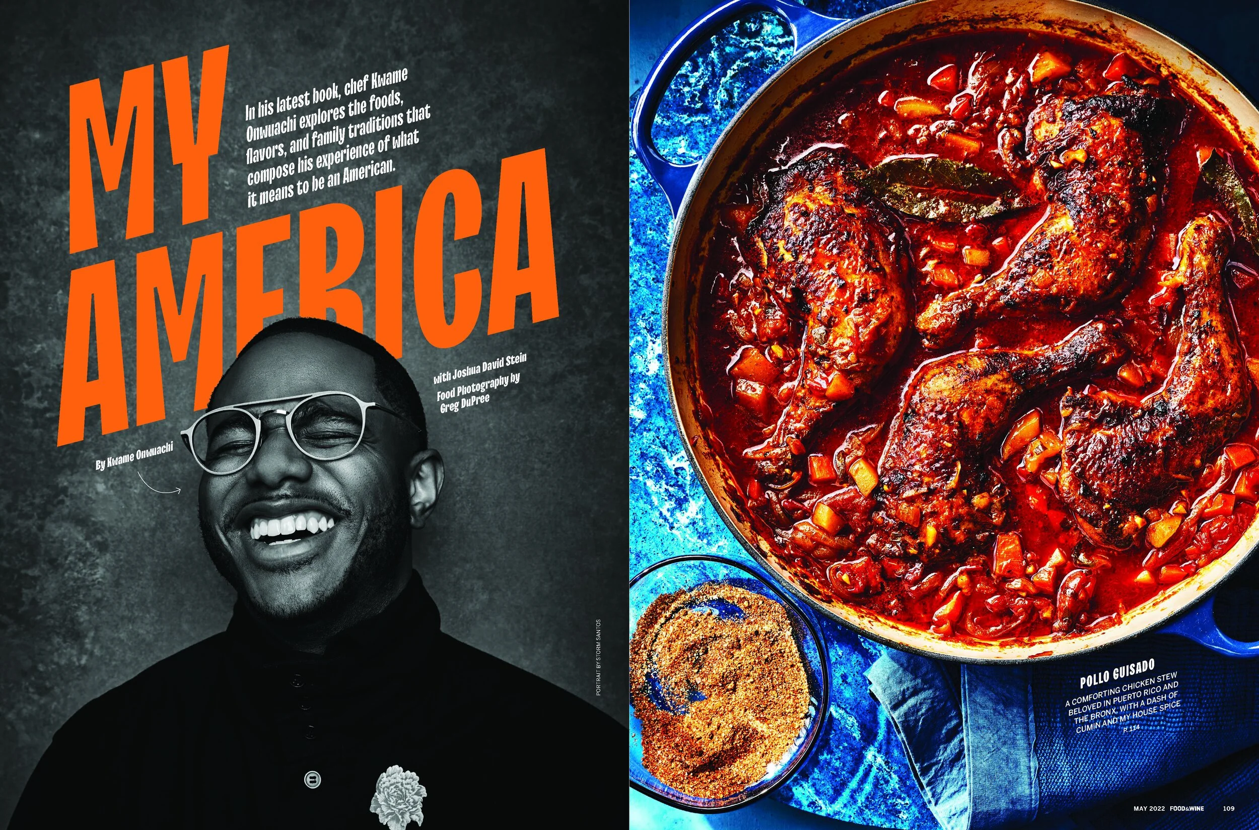 Kwame Onwuachi My America // Food & Wine // May 2022 // Design