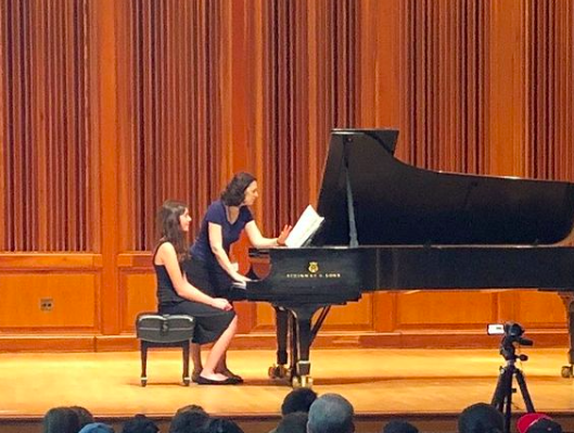 FPS student, Veronica, in Masterclass with Pianist Renana Gutman at the Lyra Music Festival