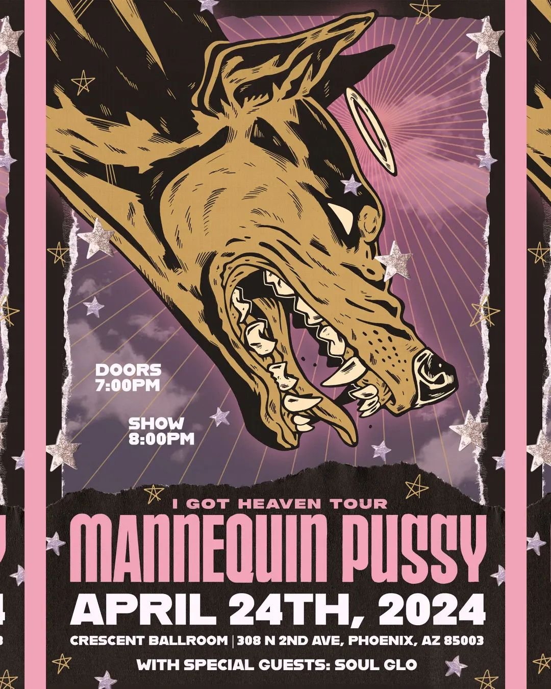 Next installment in my personal art challenge for 2024. Creating a poster for every concert I attend, this time featuring @mannequinpussy. Their show in Phoenix @crescentphx was absolutely sick and I'm stoked I finally got the chance to see them live