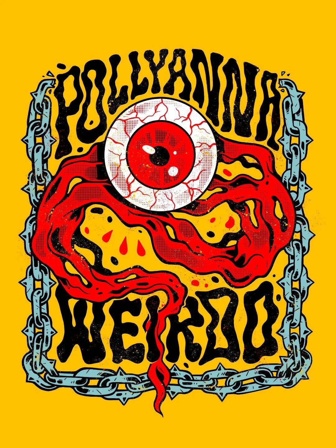 Merch design + illustration created for @thisispollyanna and their record release (which is today I think??). Such lovely folks, you should definitely check them out if you haven't already!