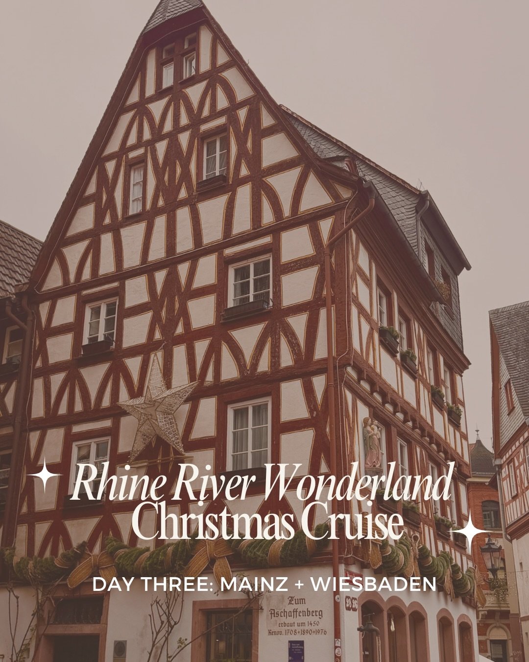 Day 3 of the Cruise: Mainz + Wiesbaden

Started the morning in Mainz &mdash; which has 2,000 years of history but somehow still feels super charming and cozy. We toured the old town and peeked into medieval squares. The Christmas markets here were sm