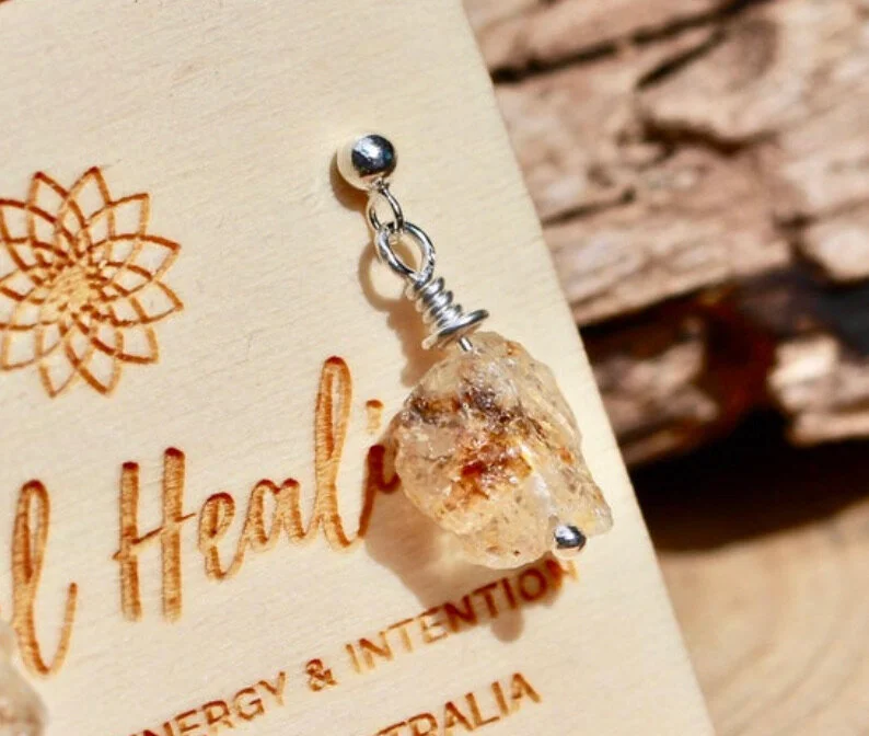 Raw Topaz Stones Gemstone Earrings