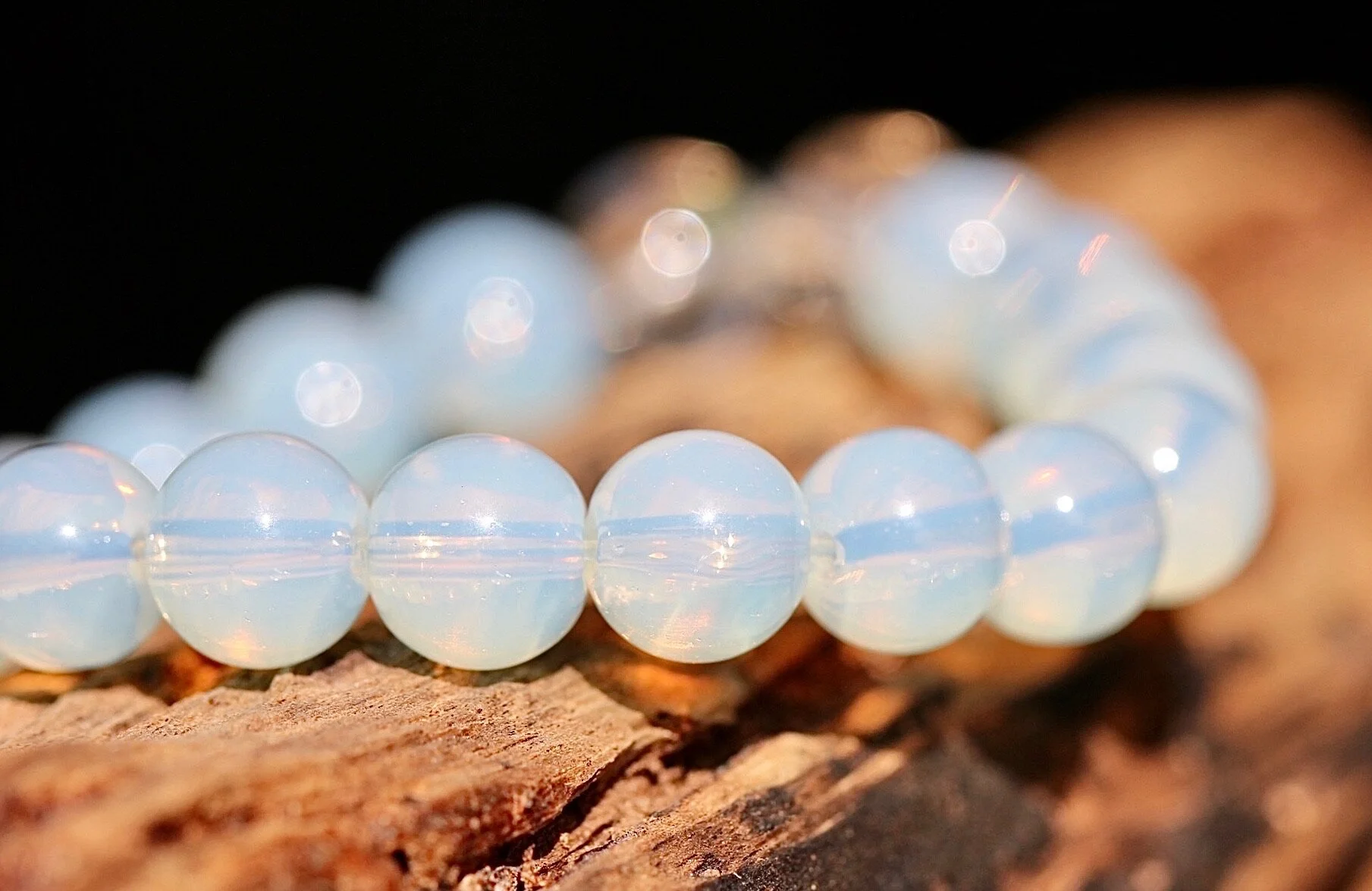 Opal and Quartz Crystal Gemstone Bracelet