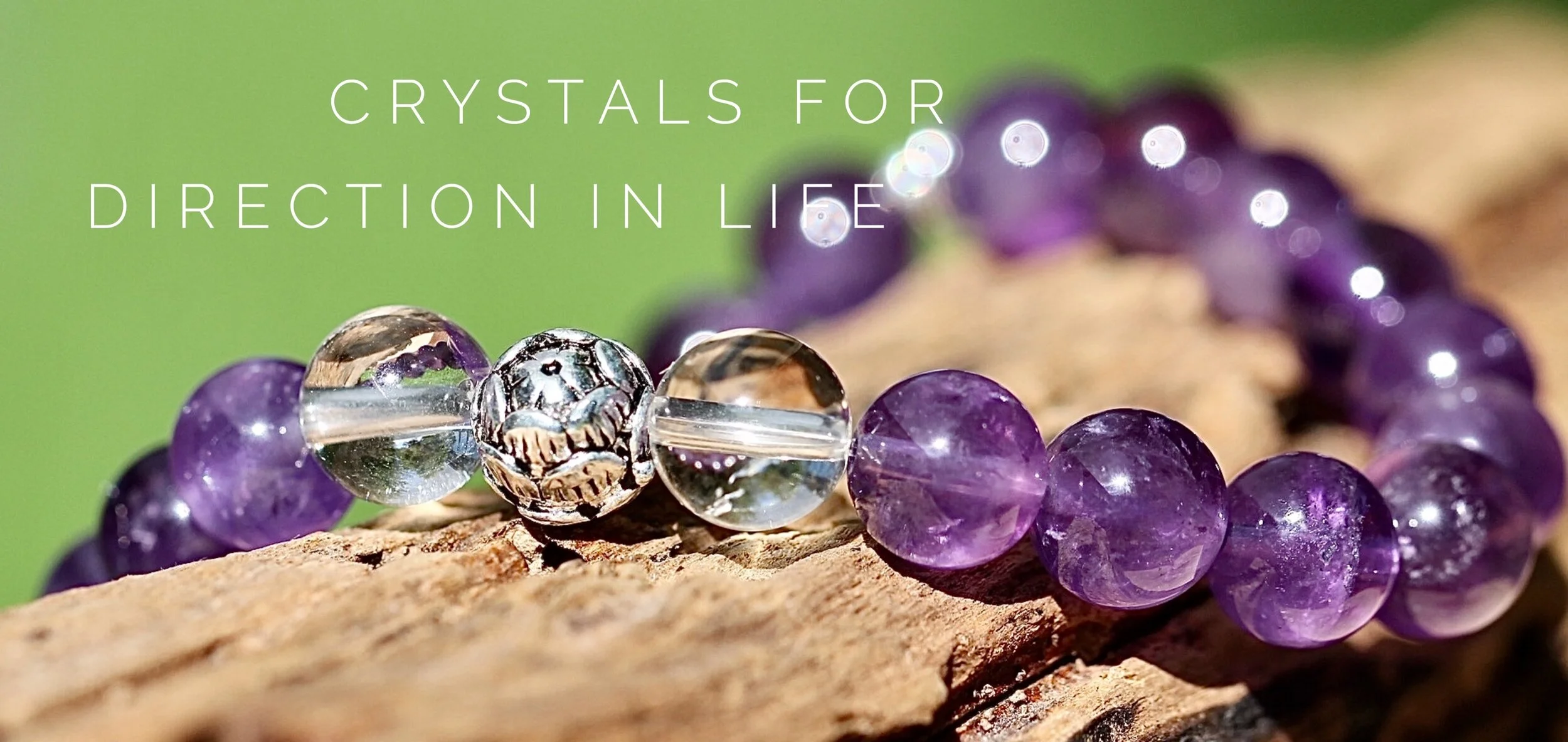 Amethyst and Quartz Crystal Gemstone Bracelet