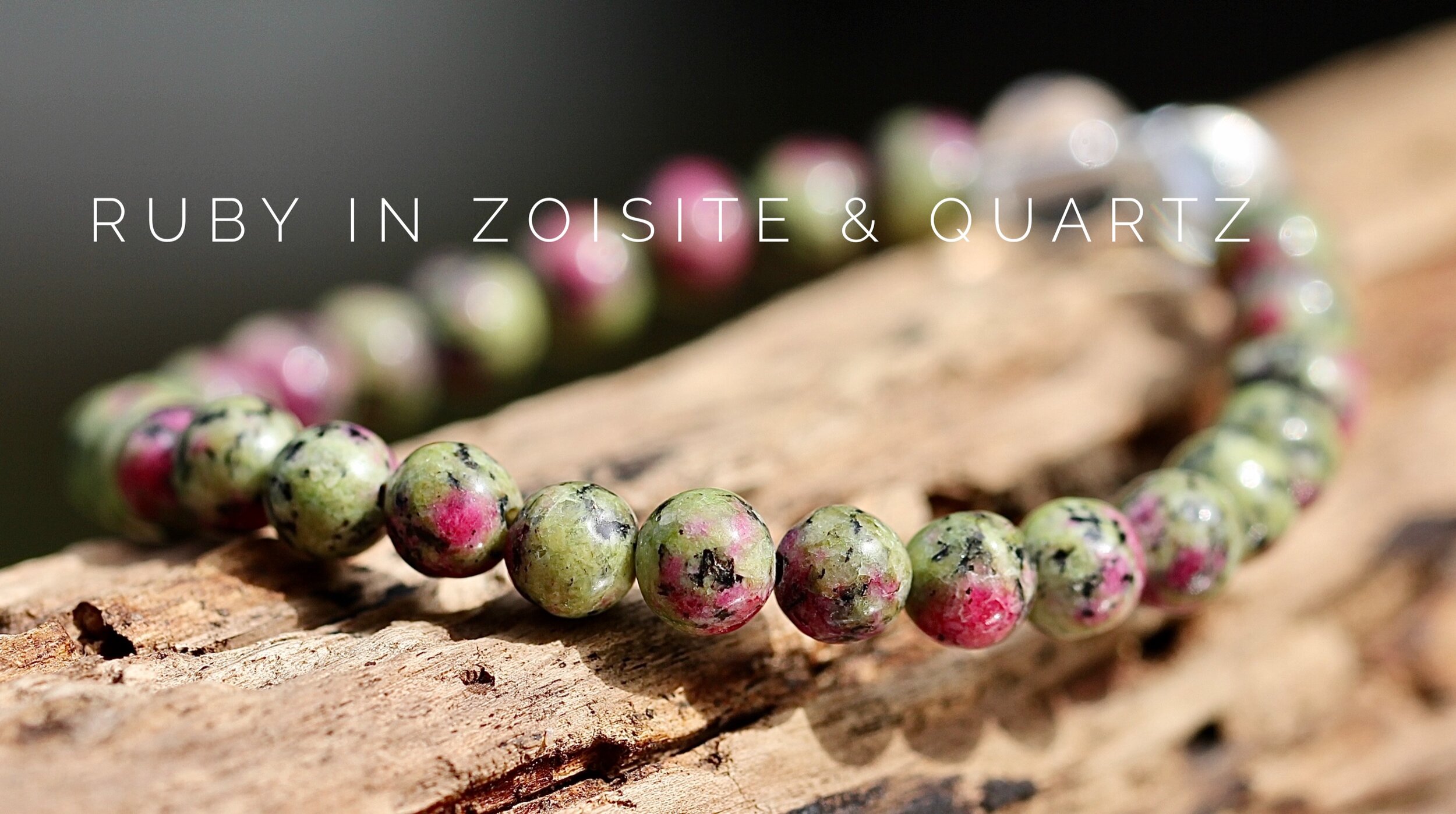Ruby in Zoisite and Quartz Gemstone Bracelet
