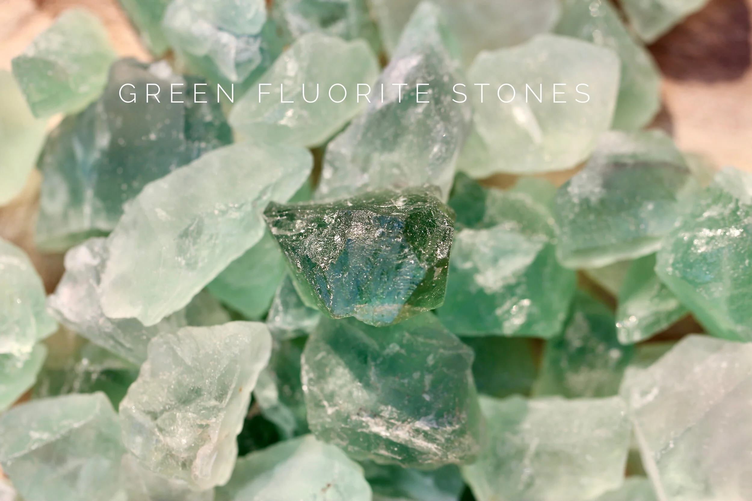 Raw Green Fluorite Stones