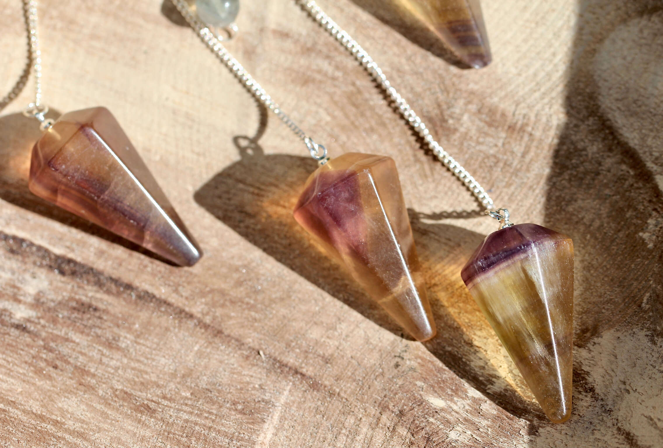 Rainbow Fluorite Gemstone Pendulum