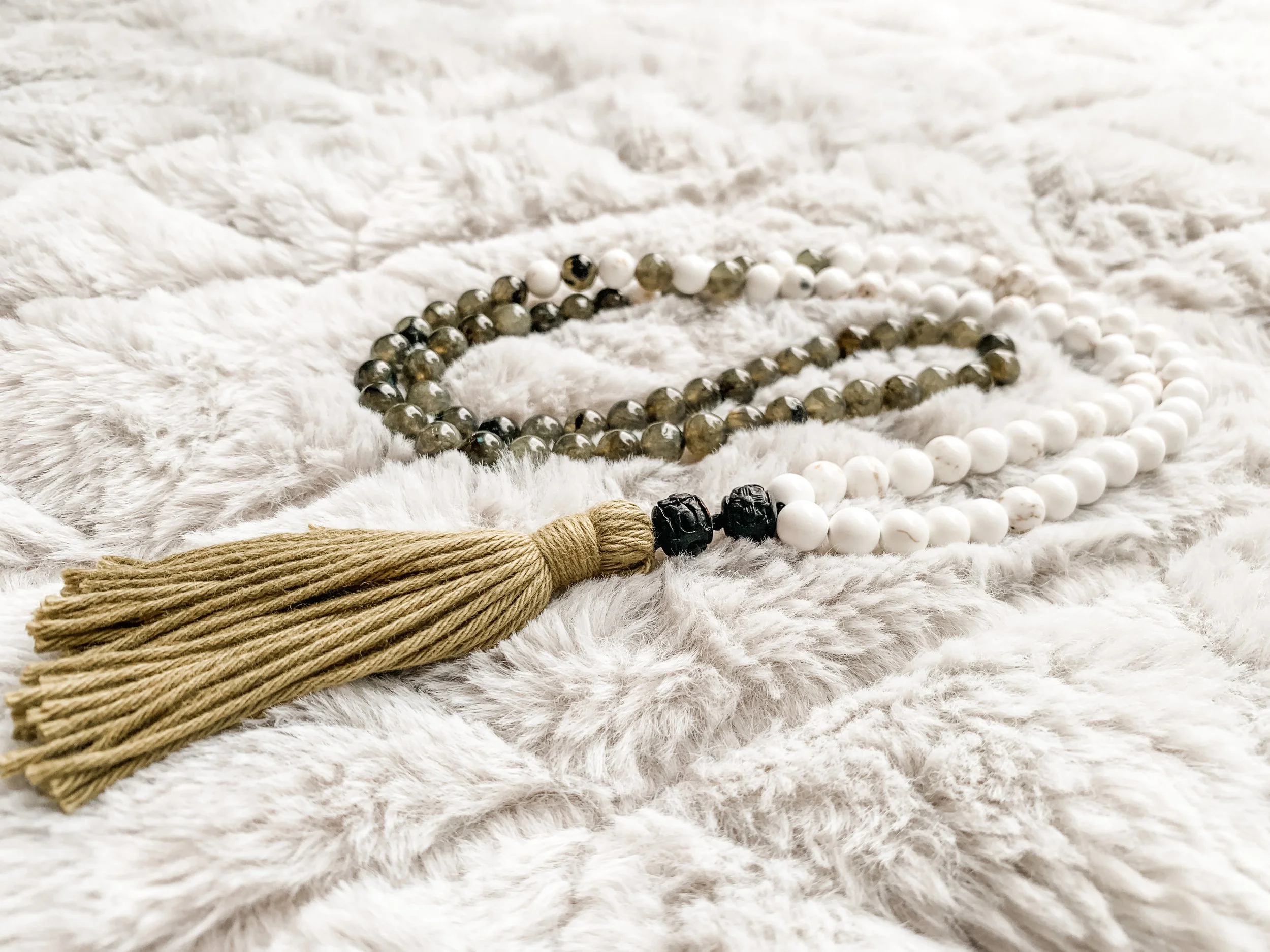 Labradorite and Turquoise Mala