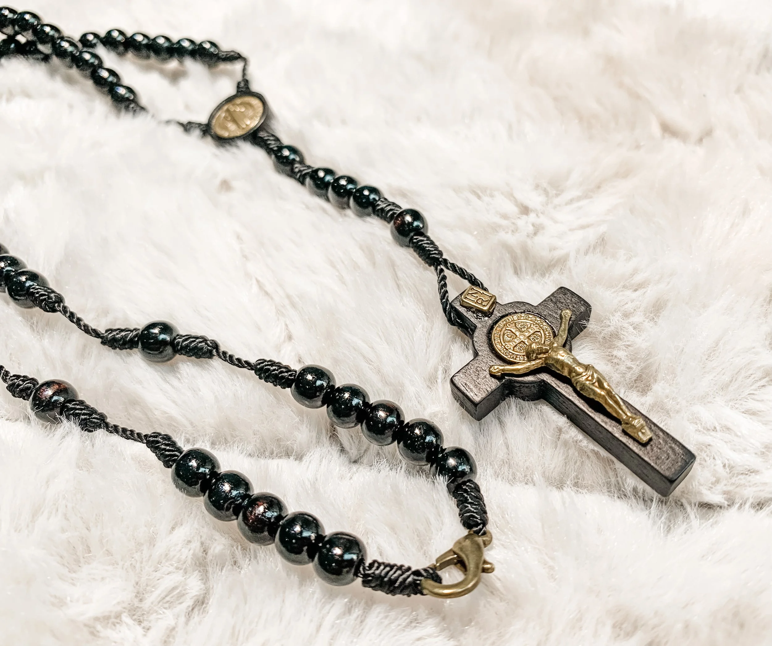 Knotted Saint Benedict Catholic Rosary