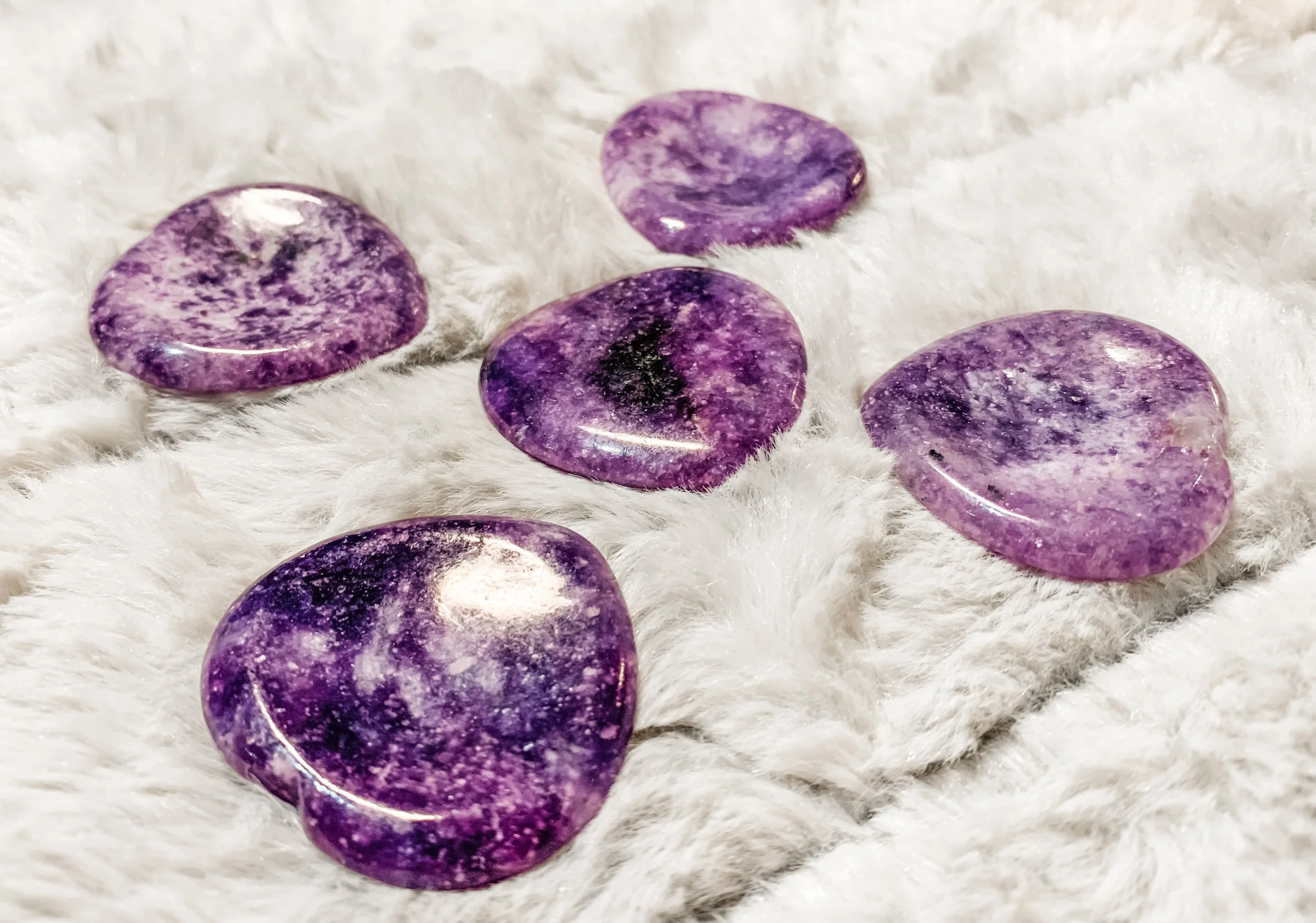 Lepidolite Thumb Worry Palm Stone