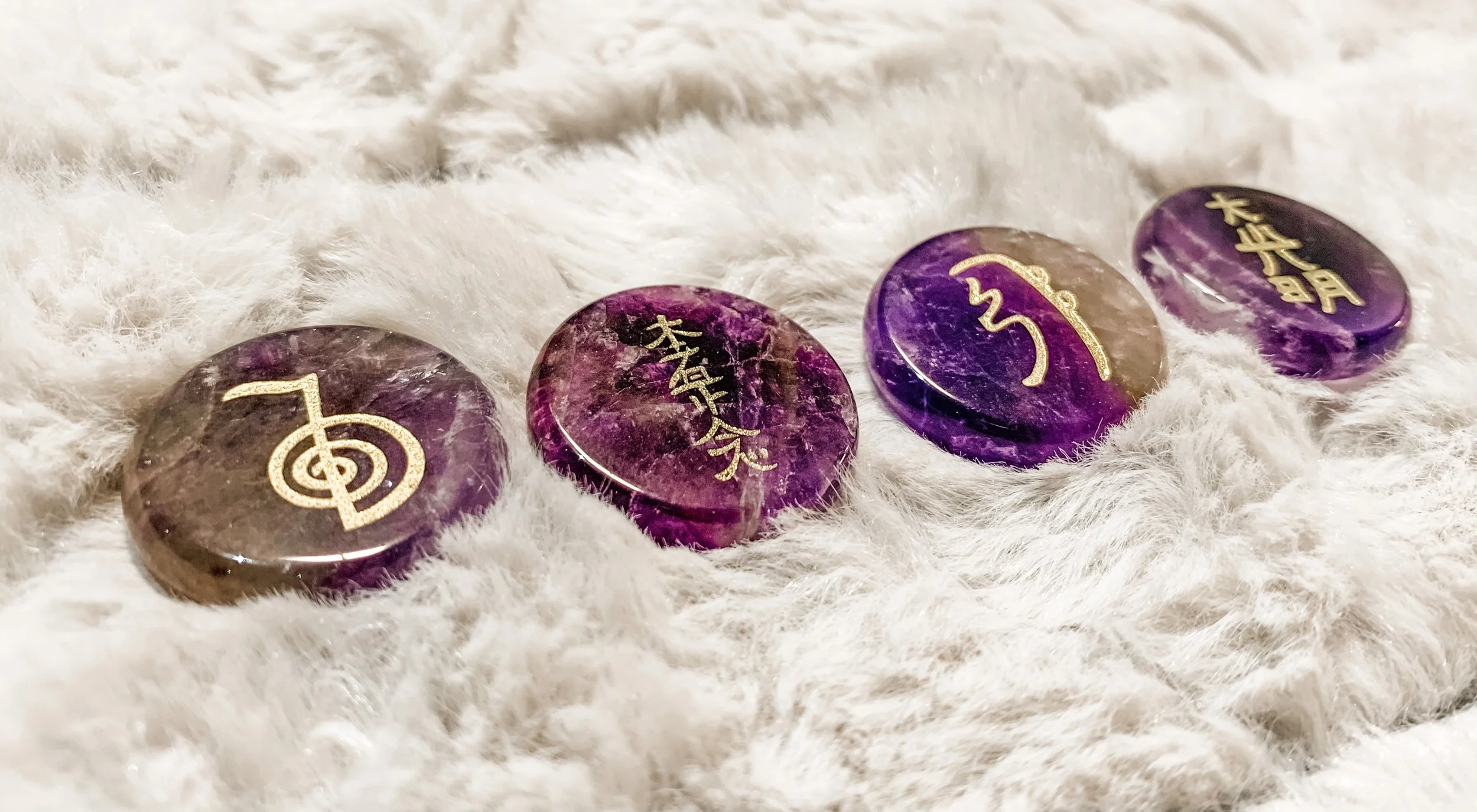 Amethyst Stones Reiki Symbols