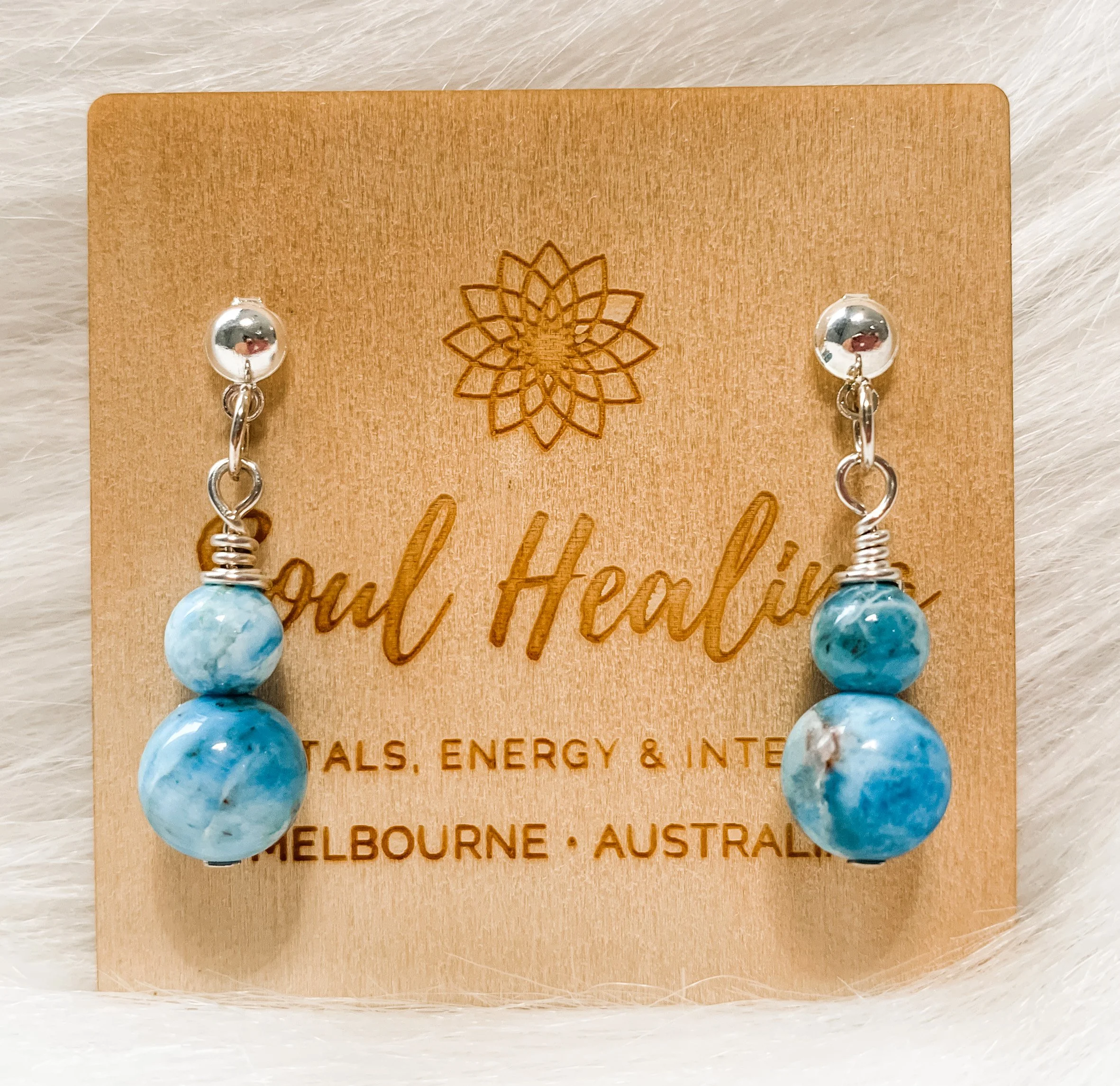 Blue Apatite Stones Earrings