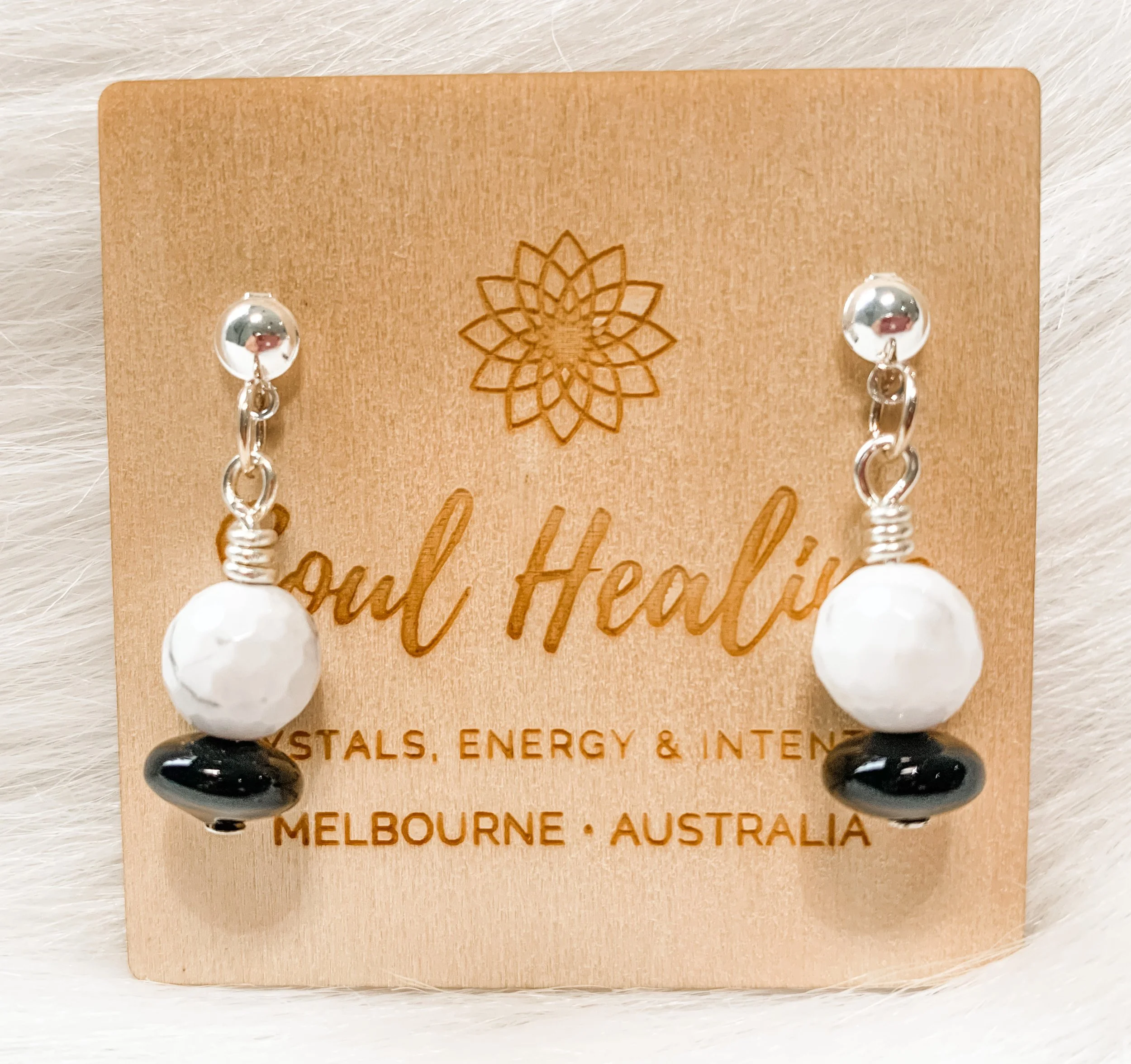 Agate and Howlite Earrings