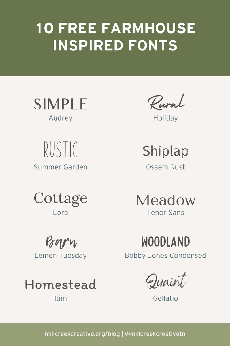 10 Free Farmhouse Inspired Fonts — Mill Creek Creative