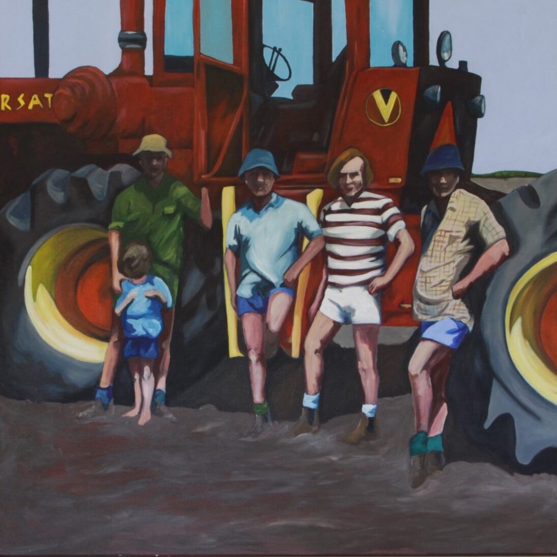   Brothers on farms.  Acrylic on canvas, 110 x 110cm. 