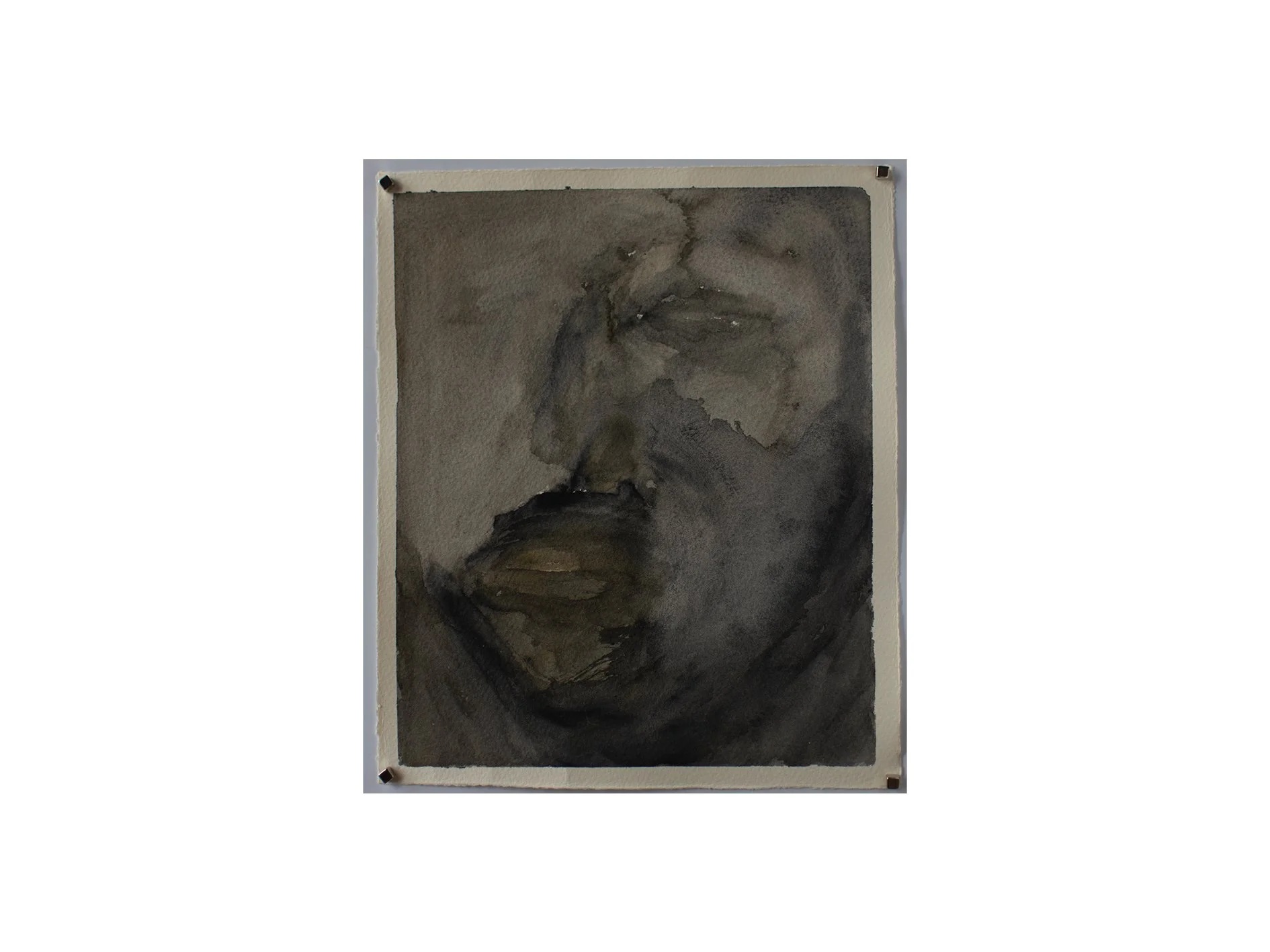 untitled, 2026, gouache charcoal and water on paper, 21.5 x 25.5 cm