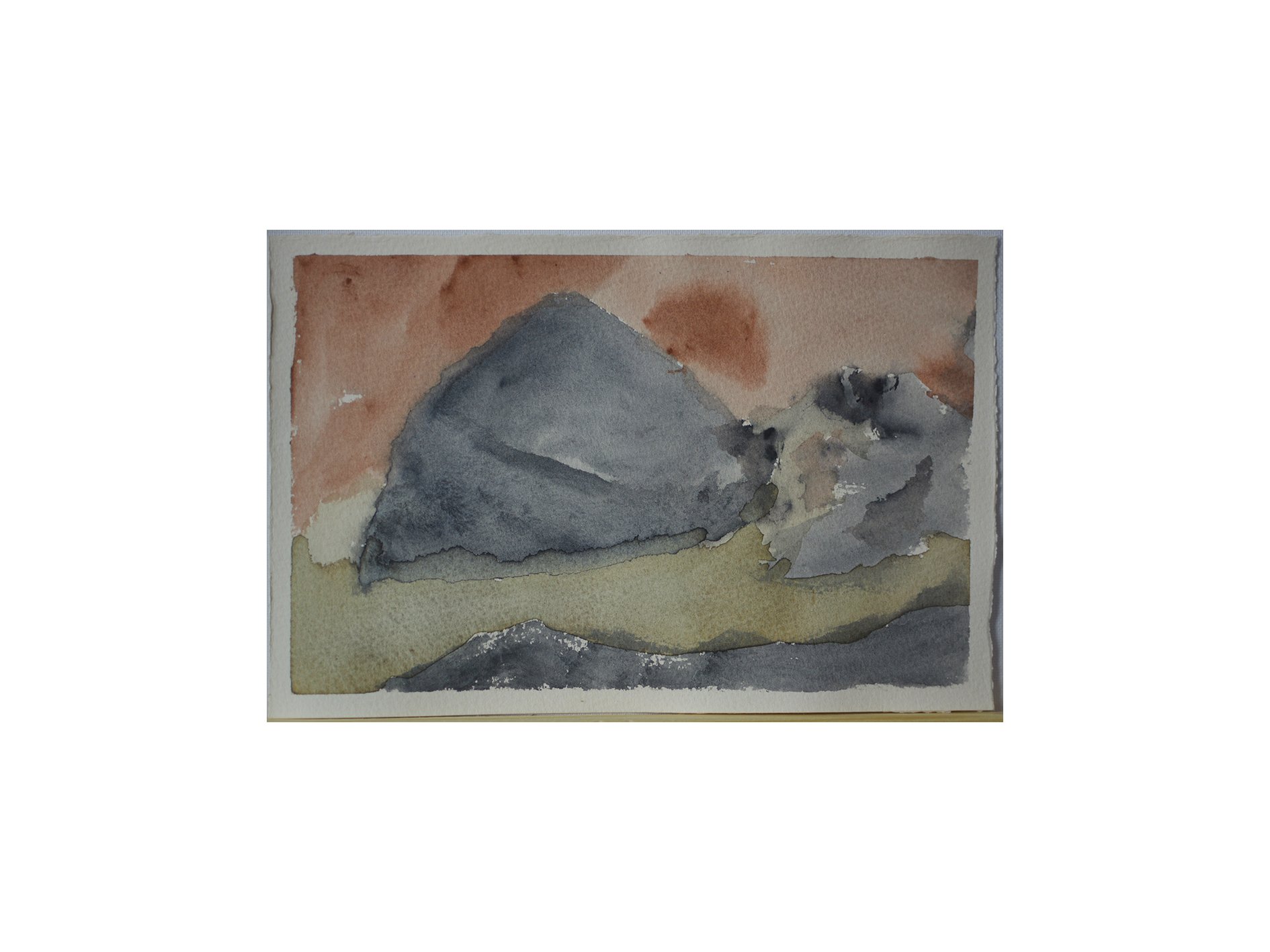 untitled, 2026, pastel and water on paper, 26 x 16 cm
