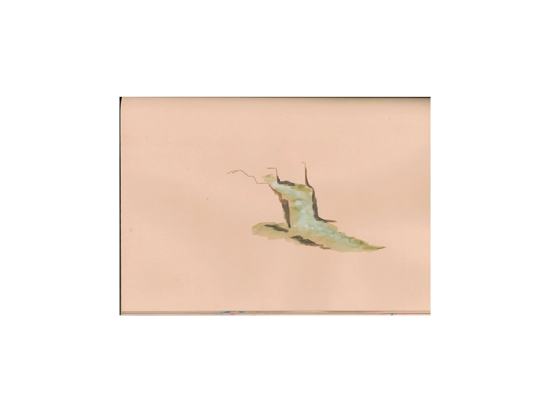 untitled, 2026, colour pencil gouache and water on paper, 21 x 29.7 cm