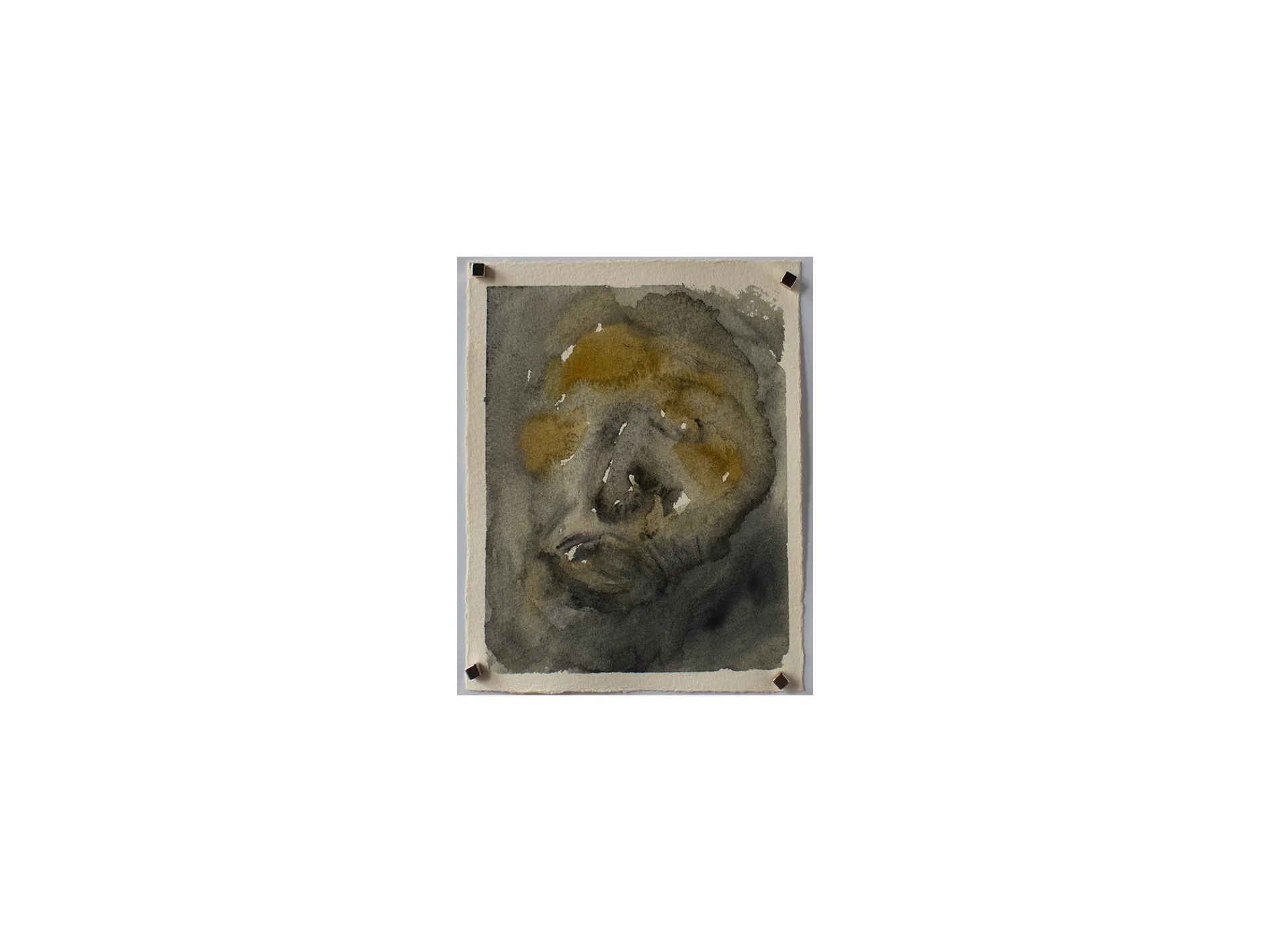 untitled, 2026, gouache charcoal and water on paper, 12.5 x 15.5 cm