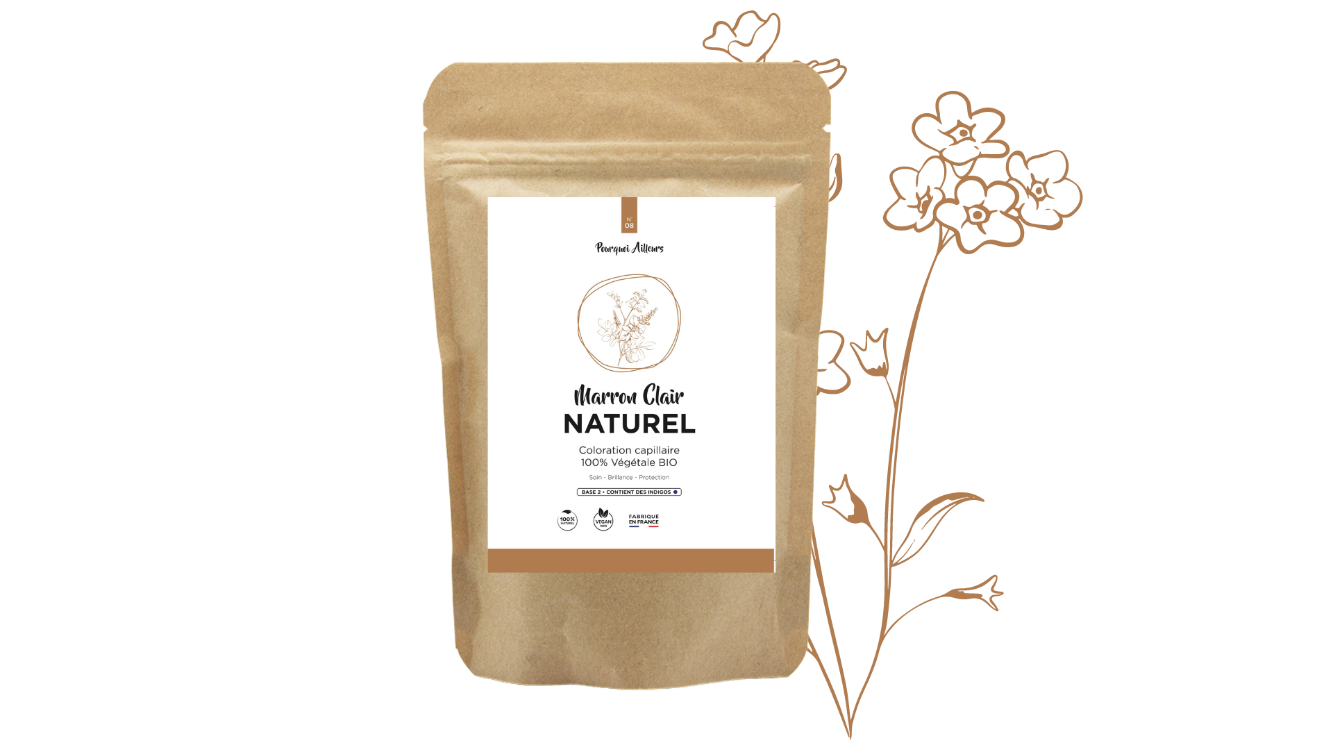 Coloration Végétale Marron Clair Naturel 100g