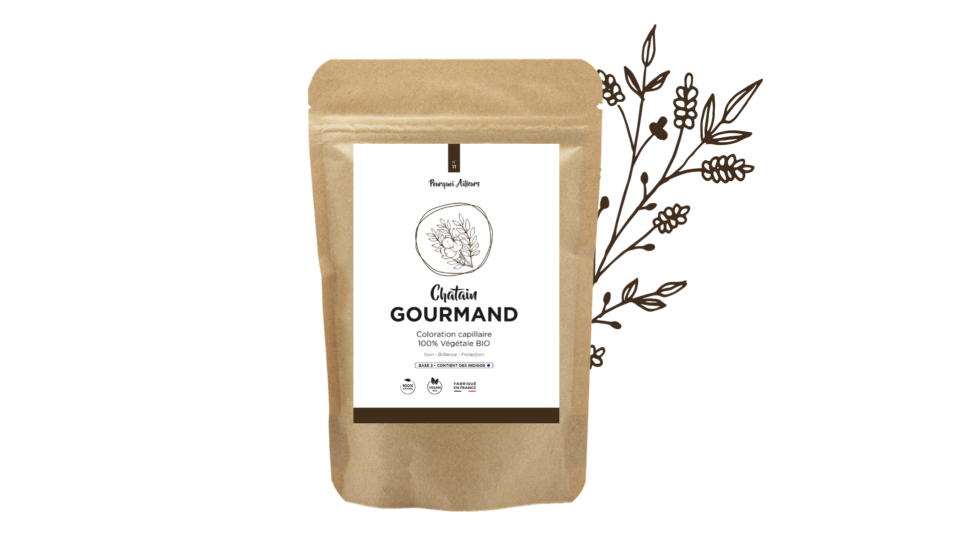 Coloration végétale Châtain Gourmand 100g