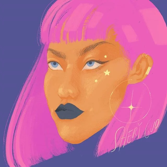 ✨ .
.
.
.
#digitalpainting #painting #makeup #pop #blacklipstick #illustration #pinkhair #piercing #drawing #sketchbook #sketch