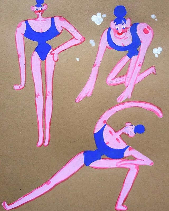 helth 💪 .
.
.
#fit #exercise #athlete #gym #illustration #characterdesign #character #oc #calarts #animation #doodle #sketchbook #drawing #sketch #gouache #painting