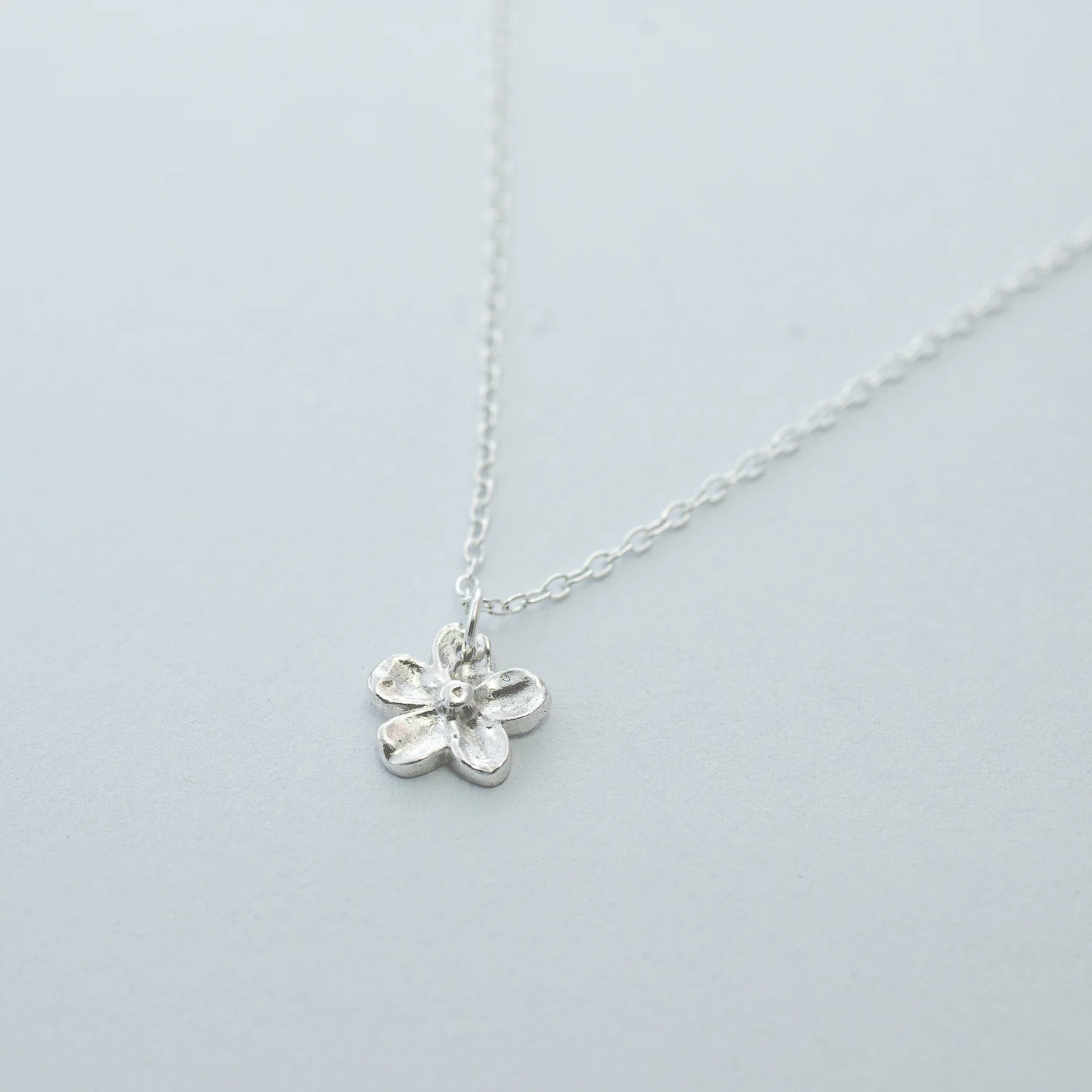 ALRNBY Silver Flower Jewelry Set - Dainty Necklace & Dangle Earrings With Cubic Zirconia For Women