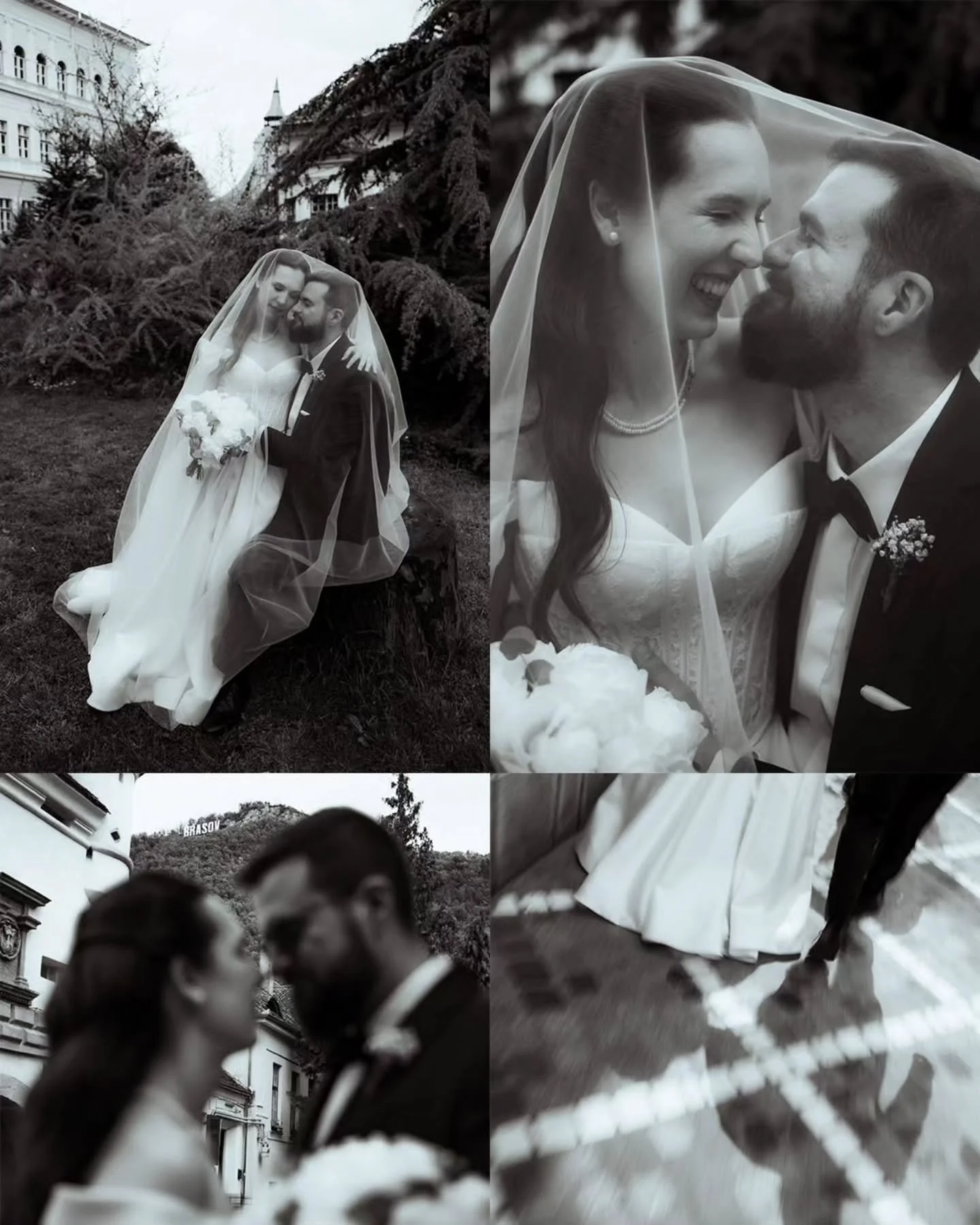 A beautiful wedding day last weekend in Brașov.
We walked through the old town, took in the views above the city, and captured so many natural moments along the way and the bride &amp; groom even took a quiet coffee break together in the middle of it