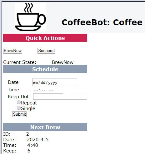 CoffeeBot UPDATE