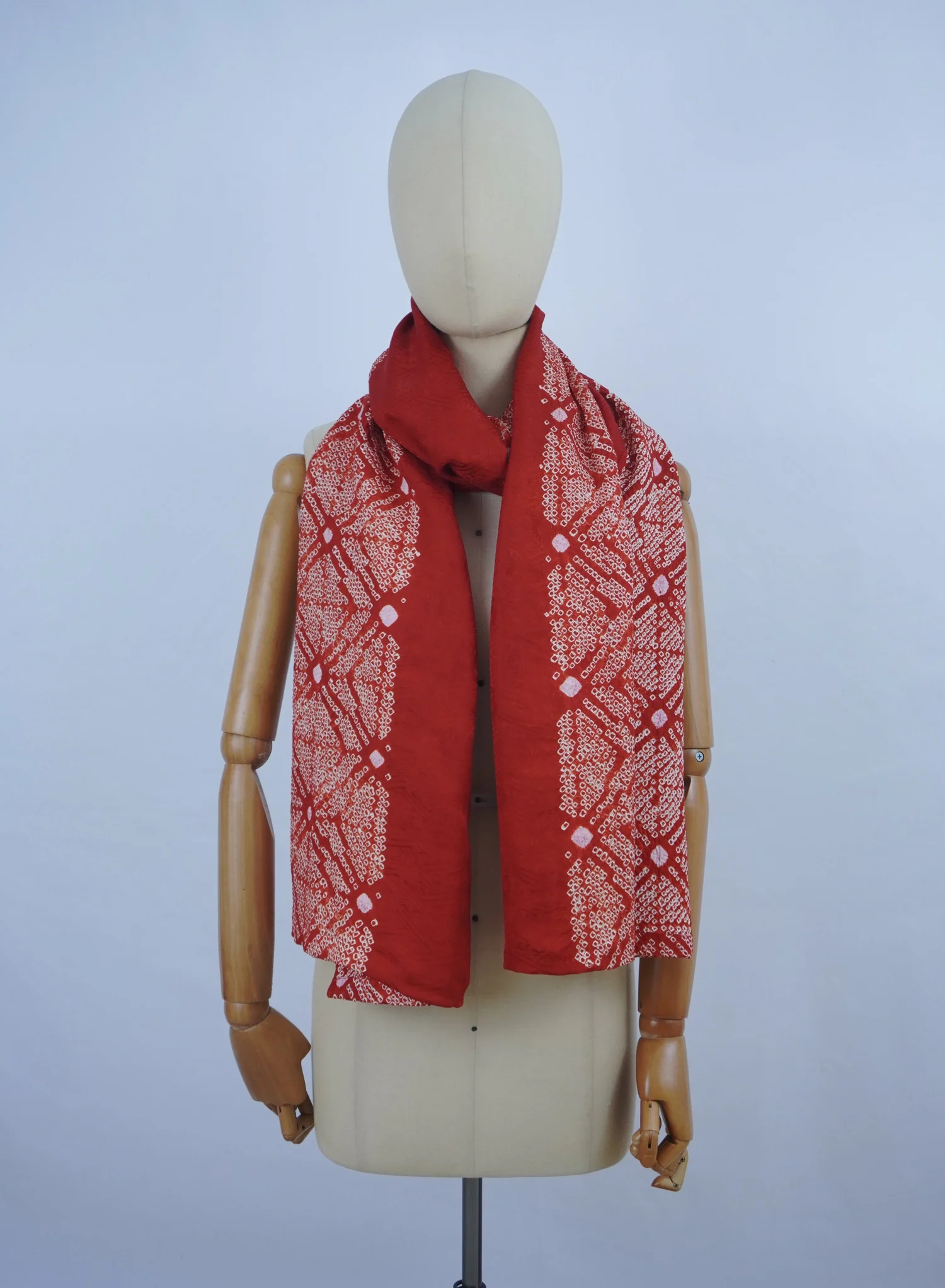 Shibori Silk scarf made from vintage Japanese kimono fabric