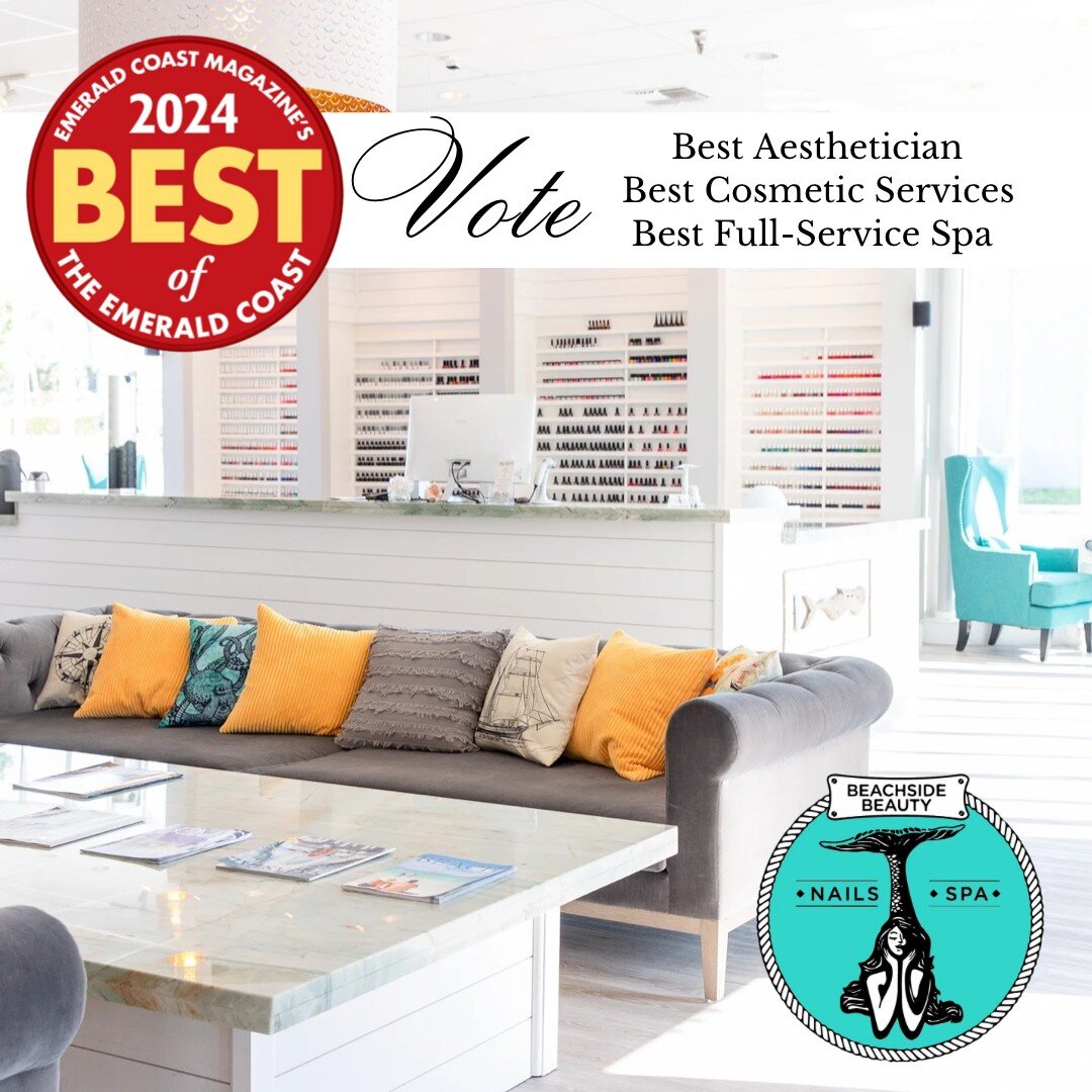 📊The polls are open!

🏖Please visit emeraldcoastmagazine.com and vote Beachside Beauty for Best Aesthetician, Best Cosmetic Services, and Best Full-Service Spa of the Emerald Coast!

🗣Your voice matters!

@emeraldcoastmag 

  #bsbdestin #destinspa