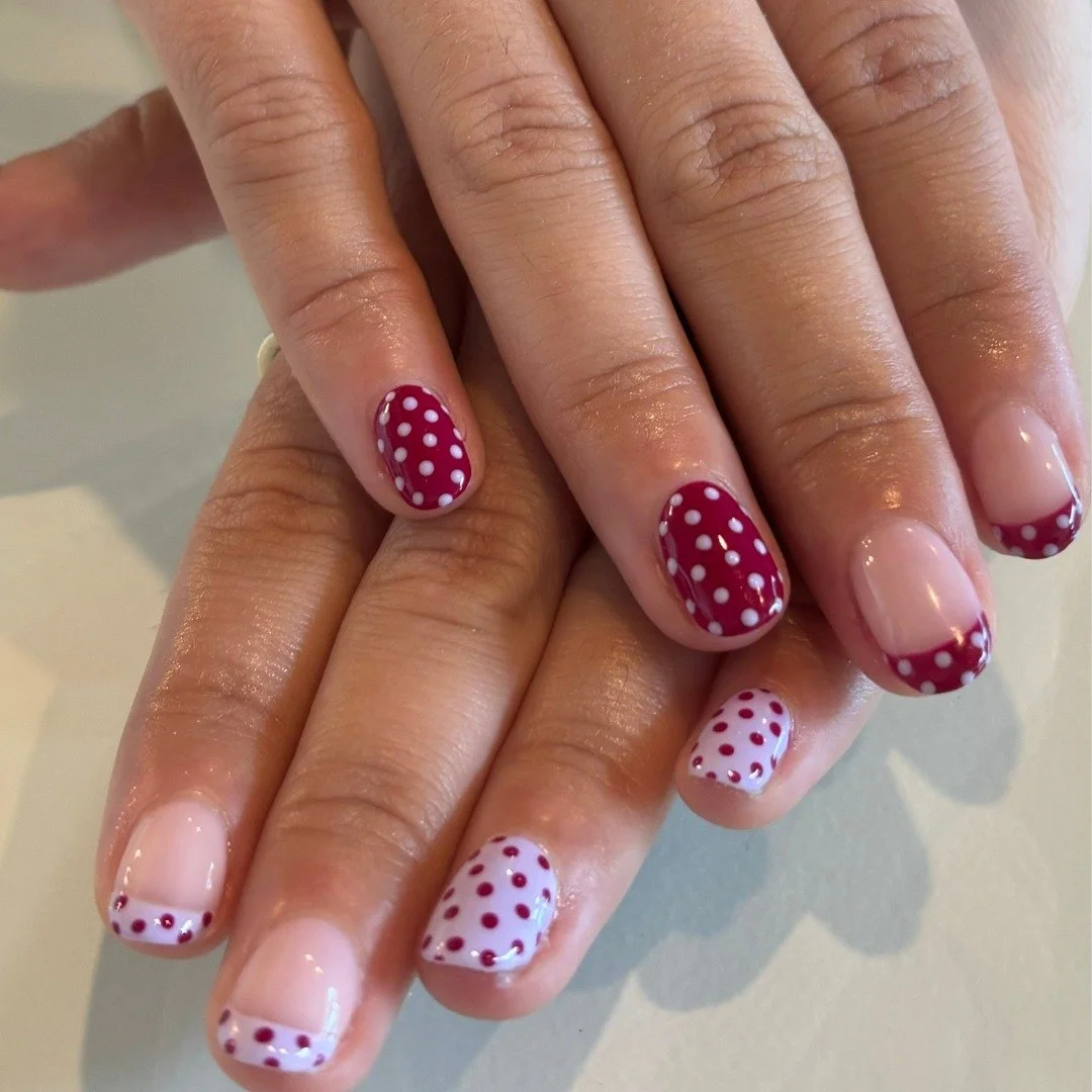 &quot;Classic never goes out of style...but dots make it smile&quot; ☺️✨

💅Nails by@nailsby.fyn 

☎Call now or visit our website to book your next appointment!

📞(850) 353-2804
💻 bsbdestin.com

 #destinflorida #fortwaltonbeach #emeraldcoastnails #